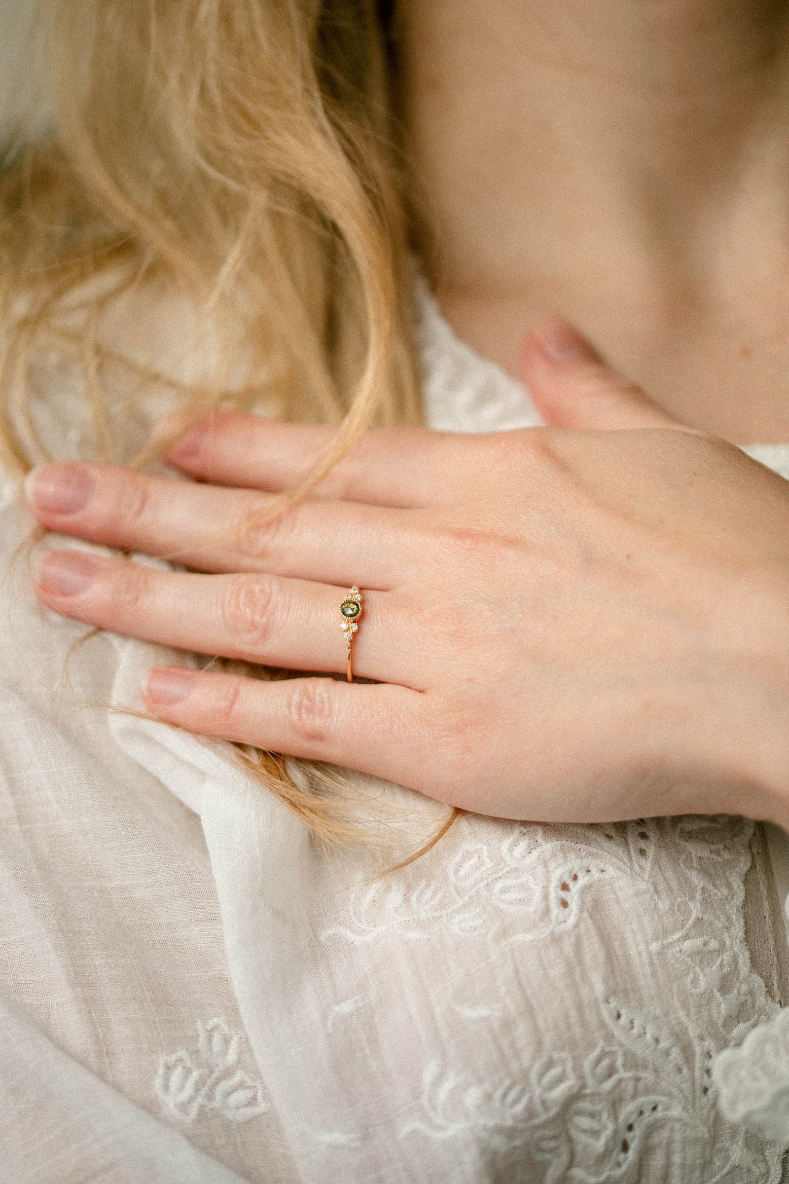 Bague Iris M Saphir vert