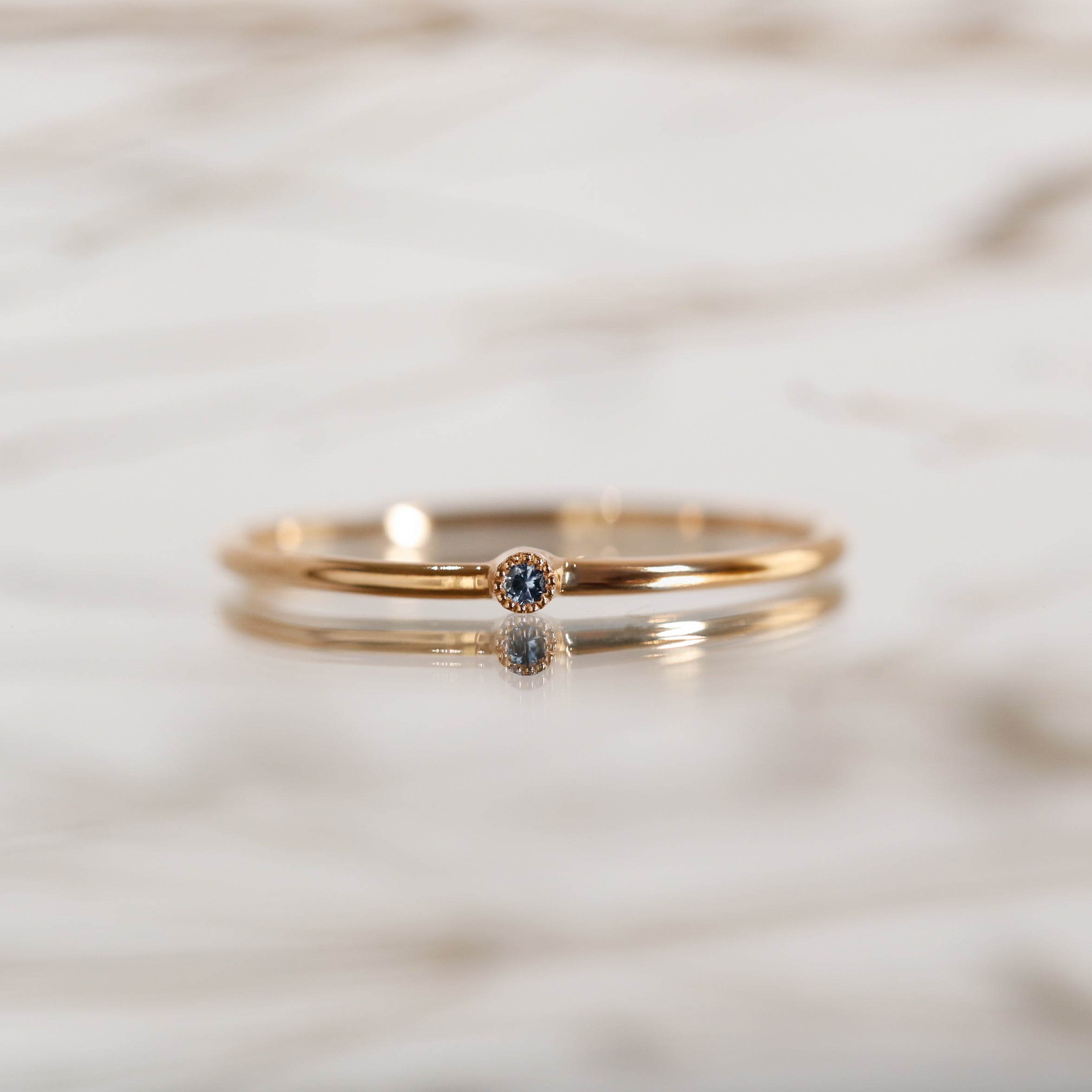 Solitaire Mini Love Ring XS Saphir bleu