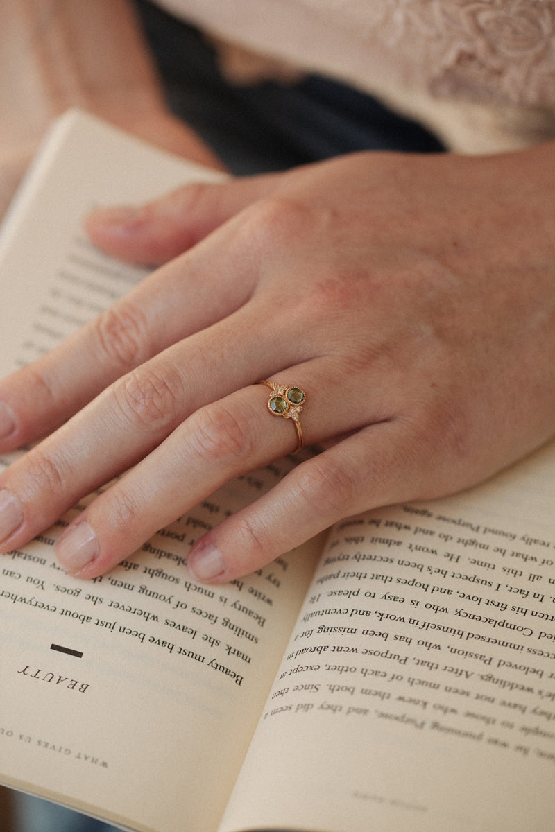 Bague Apis Florea M Saphirs Vert