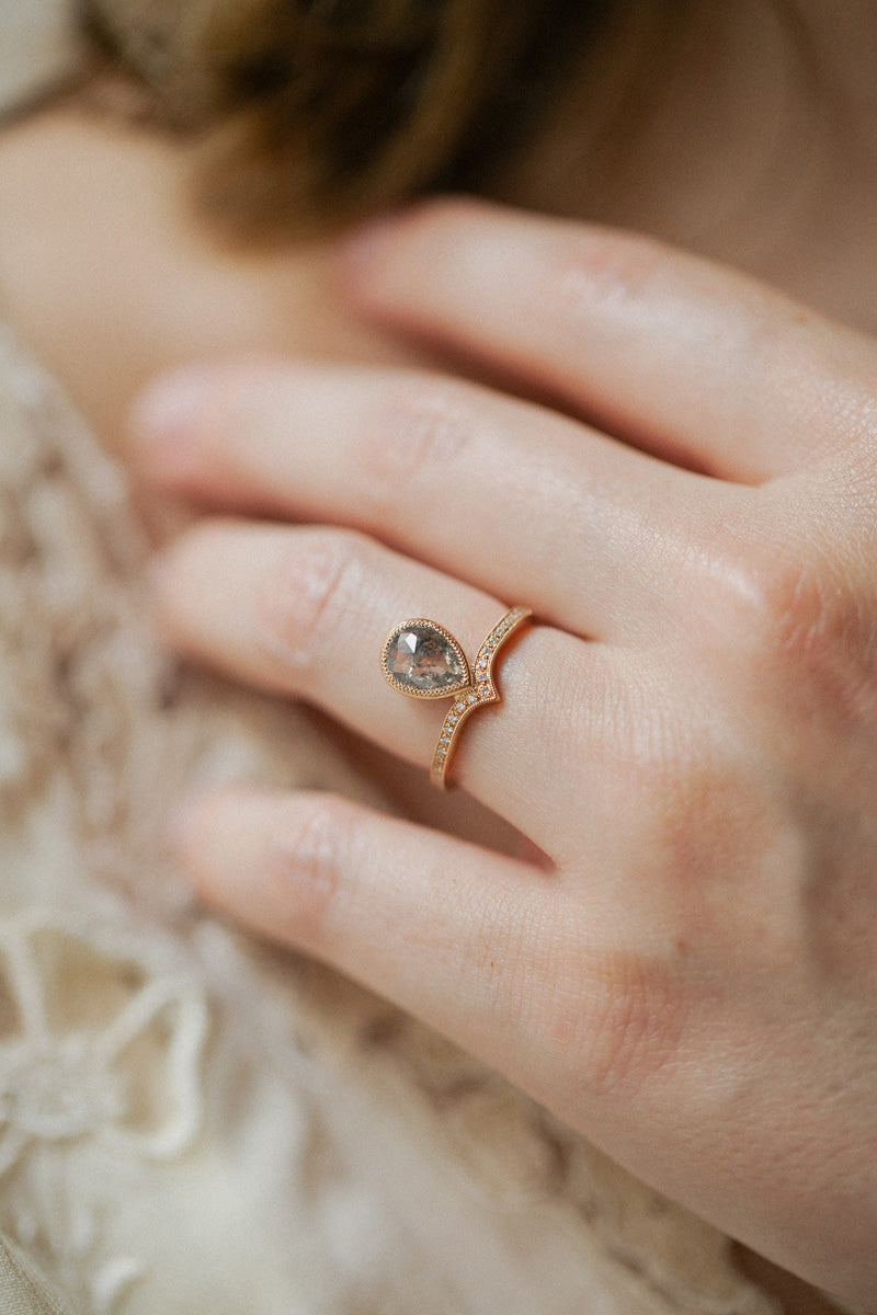 Bague Jasmine Diamant Salt & Pepper Poire