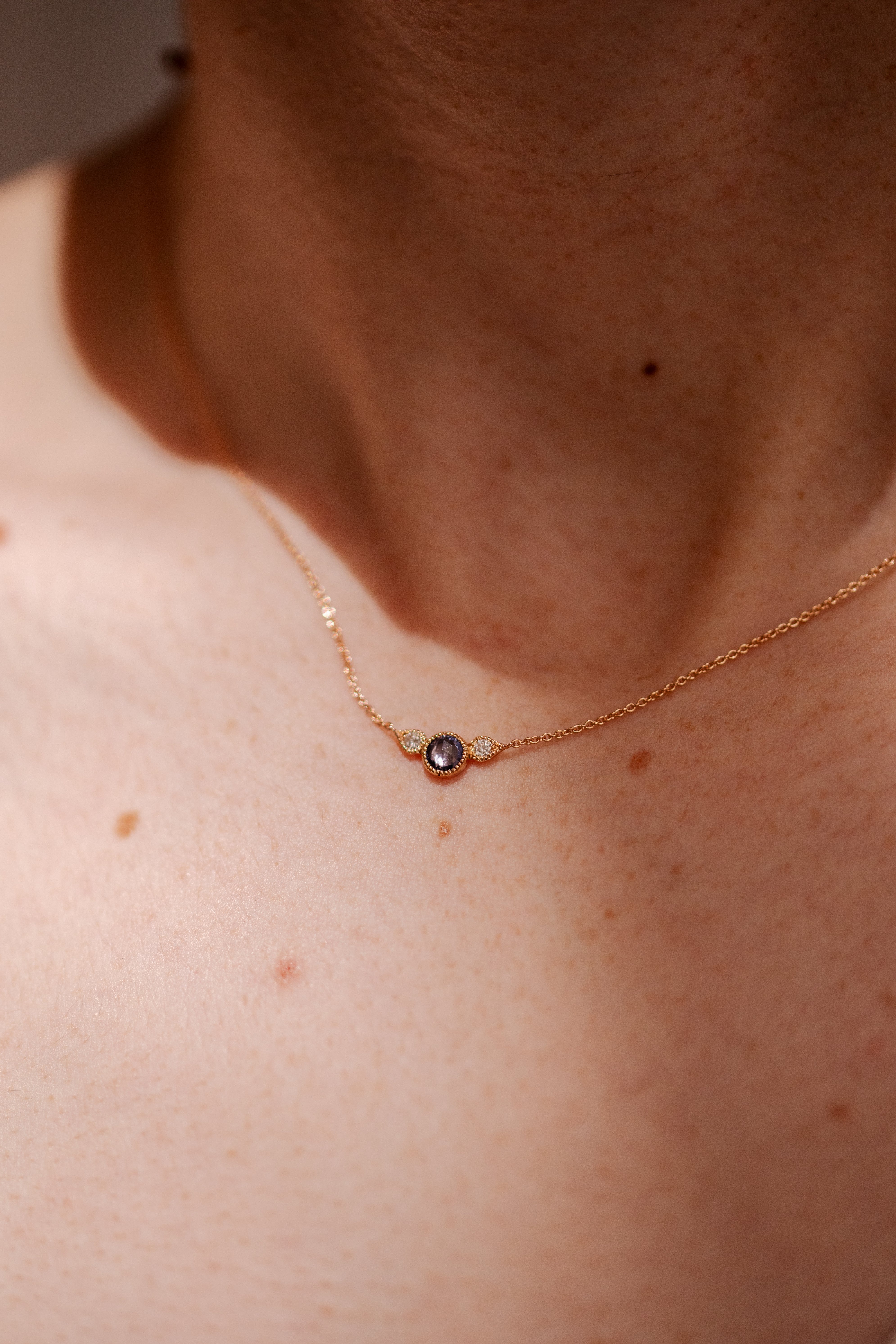 Collier Amour Céleste M Saphir bleu