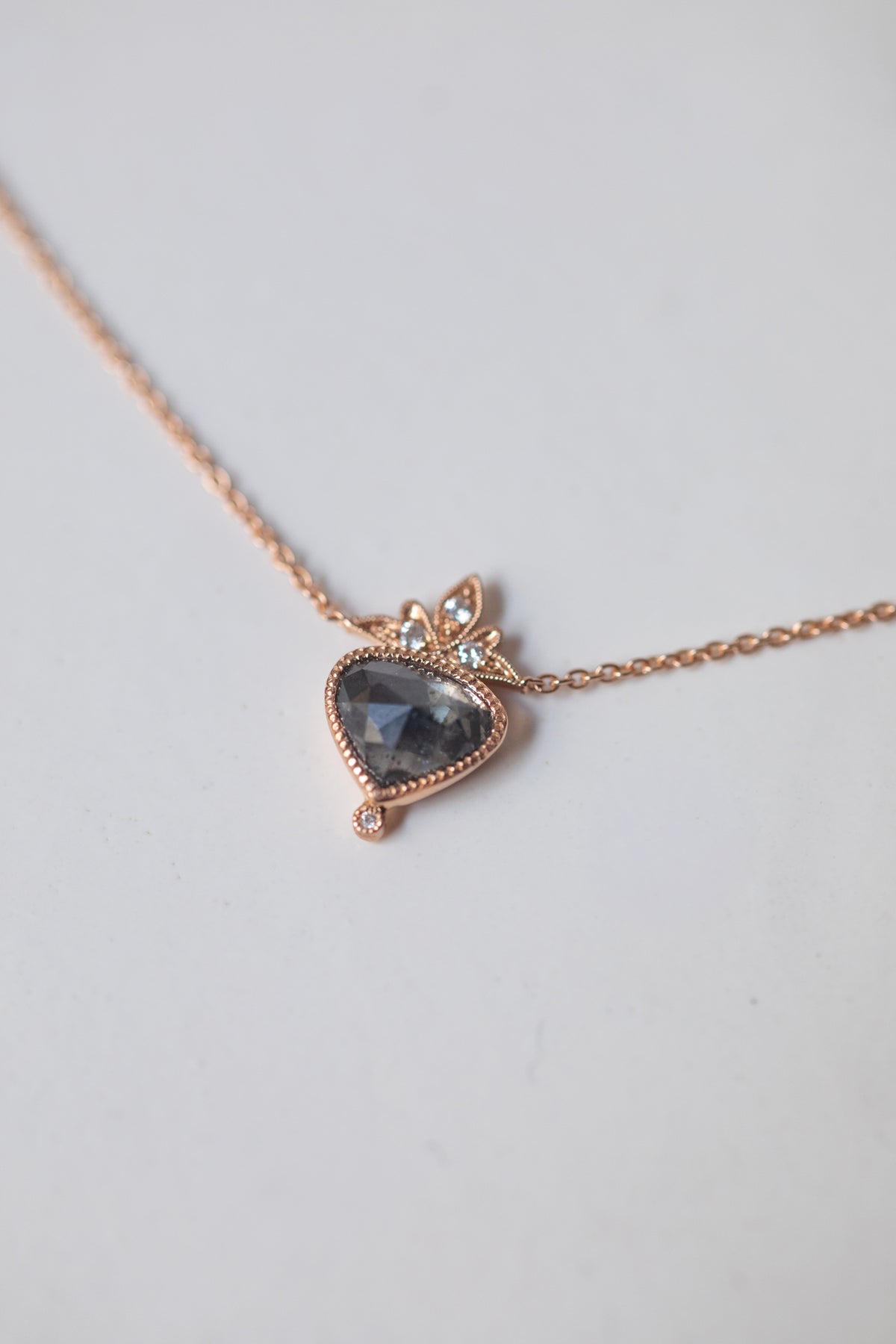 Collier Poire Diamant Salt & Pepper Troïdia