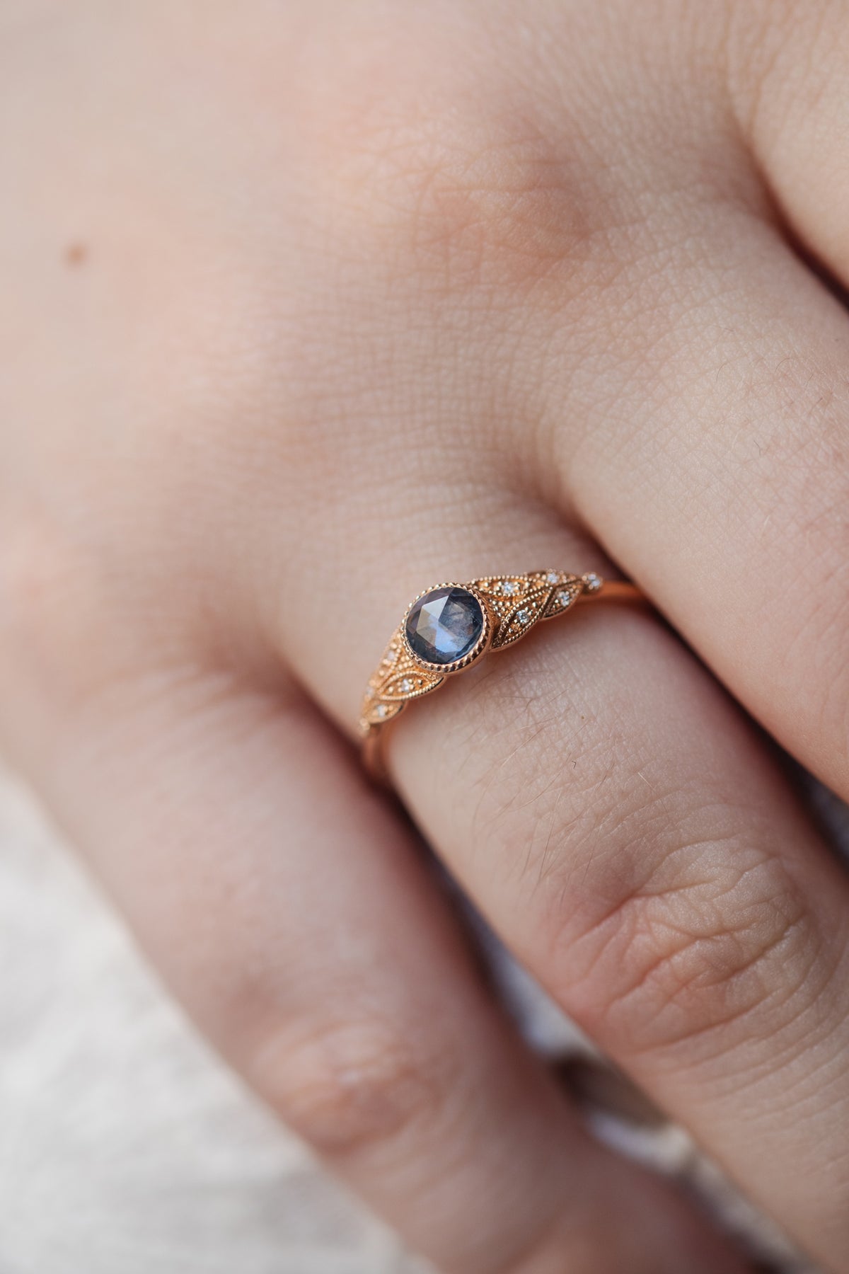 Bague Feuillage L Saphir bleu
