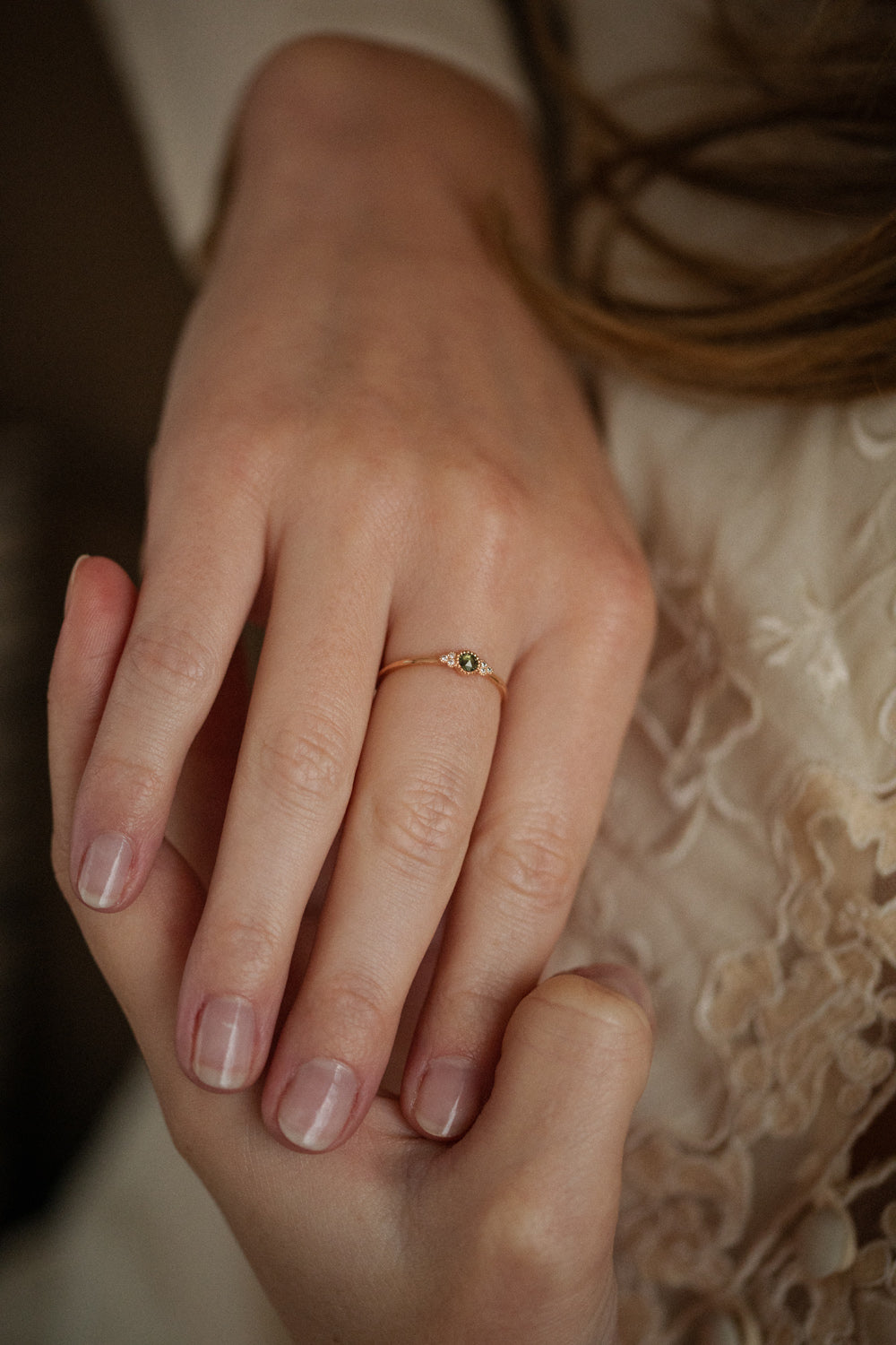 Bague Flora S Saphir vert