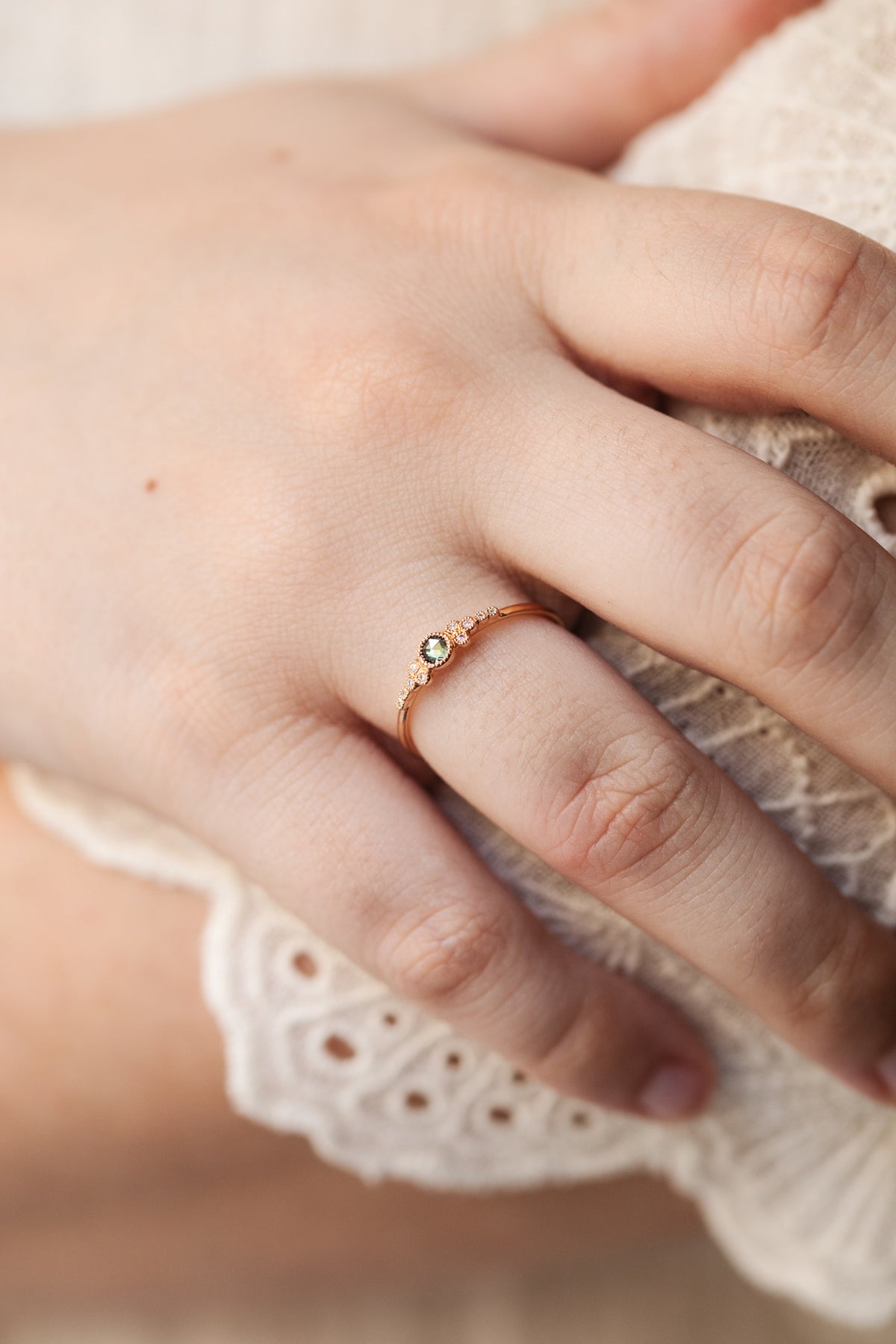 Bague Iris S Saphir vert