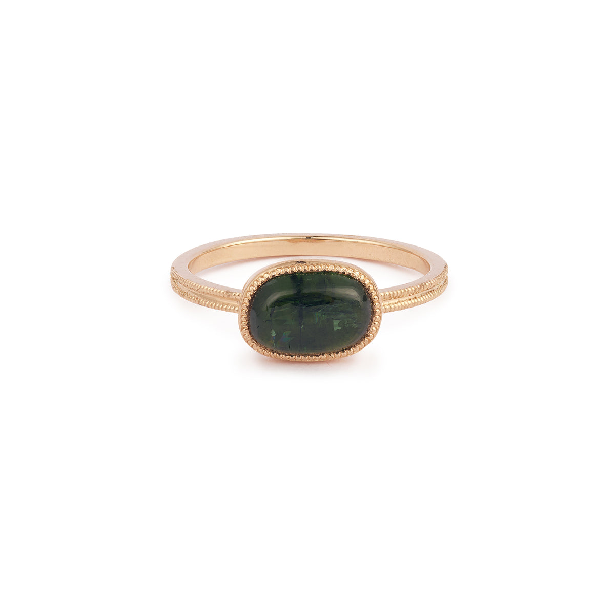 Bague de fiançailles de créateur Pièce unique en or sertie d'une tourmaline verte Myrtille Beck Paris