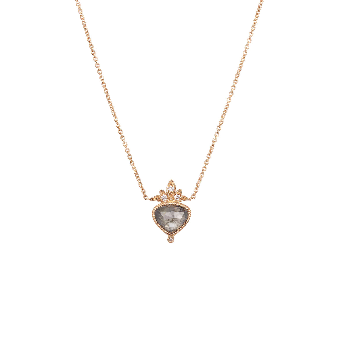 Collier Poire Diamant Salt & Pepper Troïdia