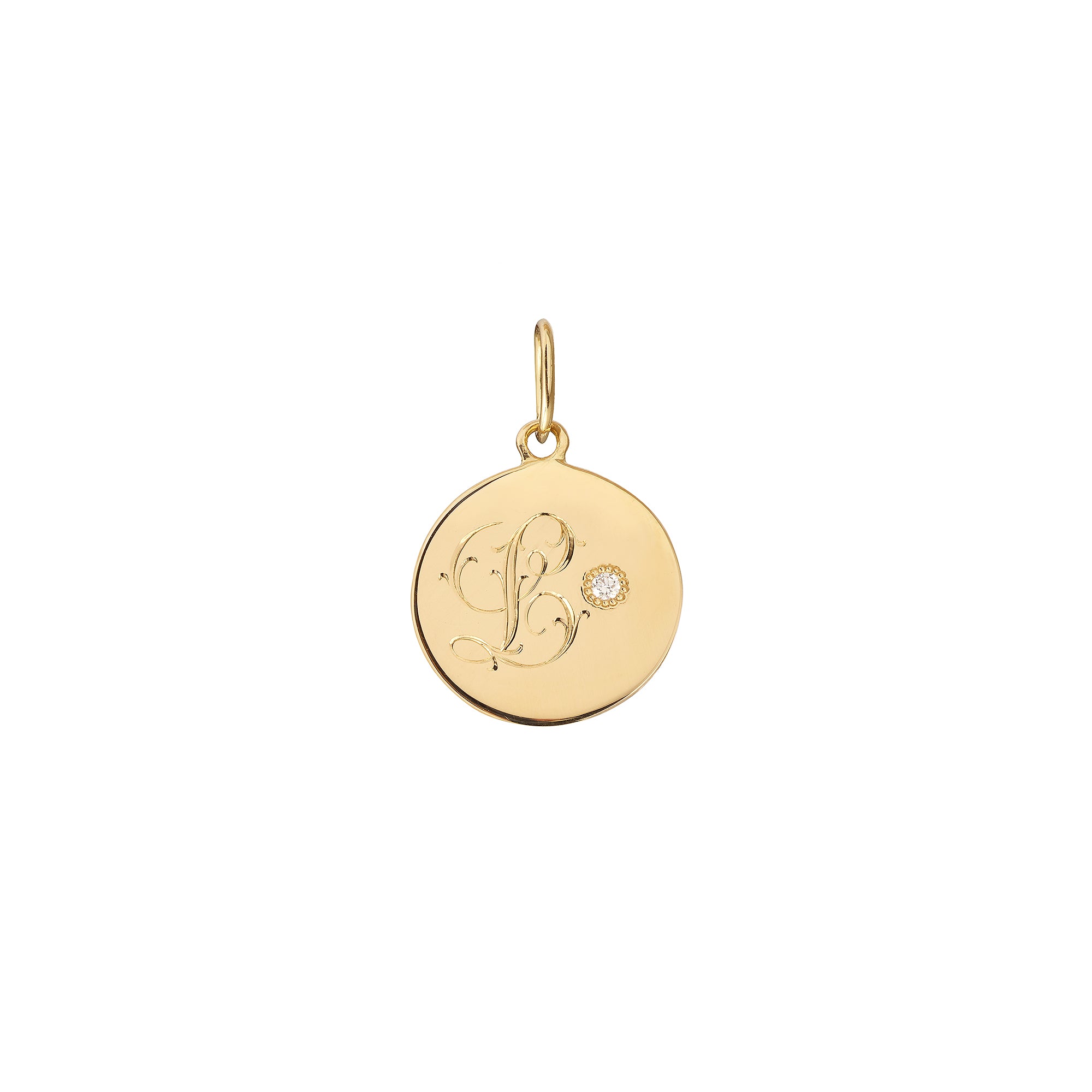 Médaille Initiale 1,4 cm L Diamant - Archives