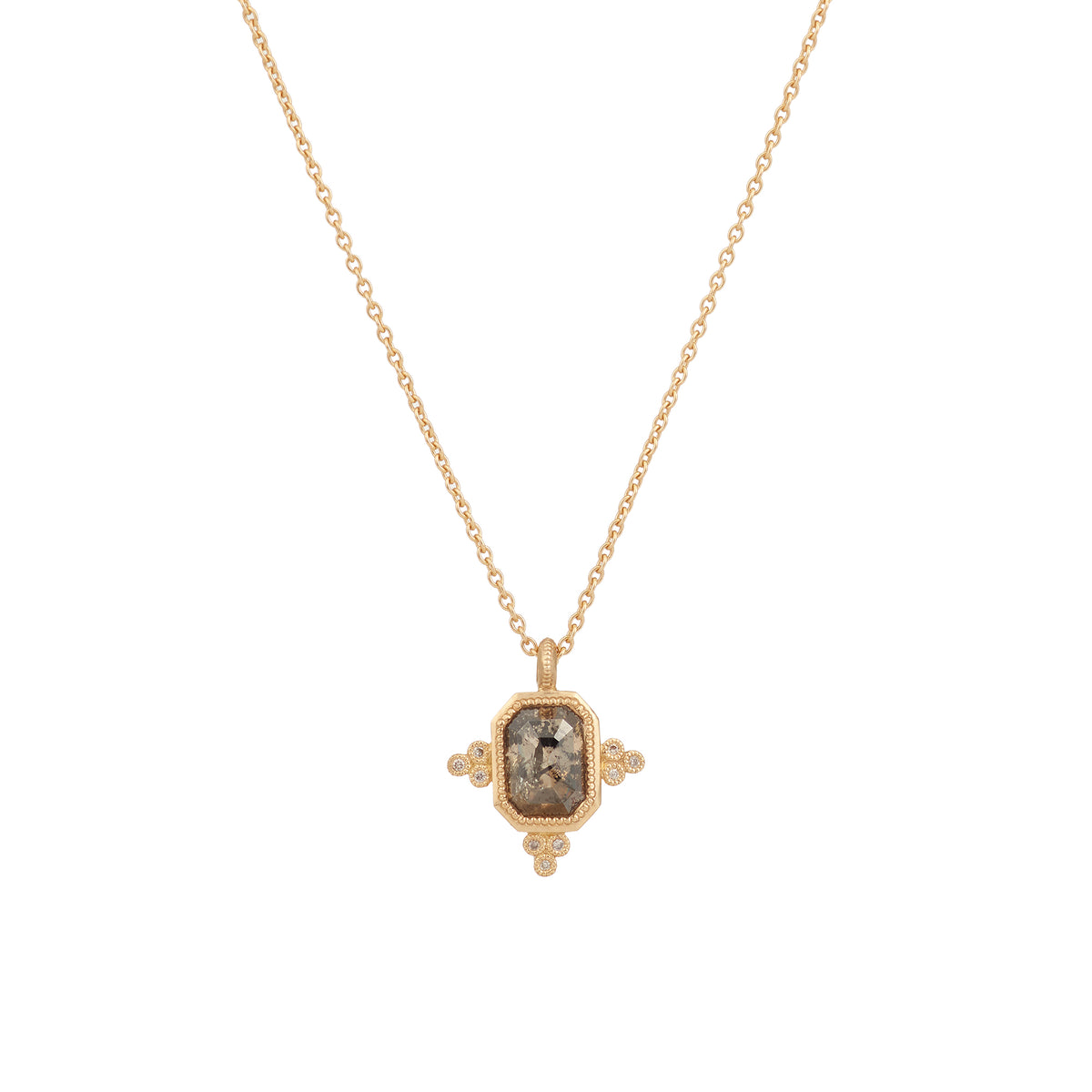 Bijou de créateur Pièce unique collier en or et serti de diamants naturels rares Myrtille Beck Paris