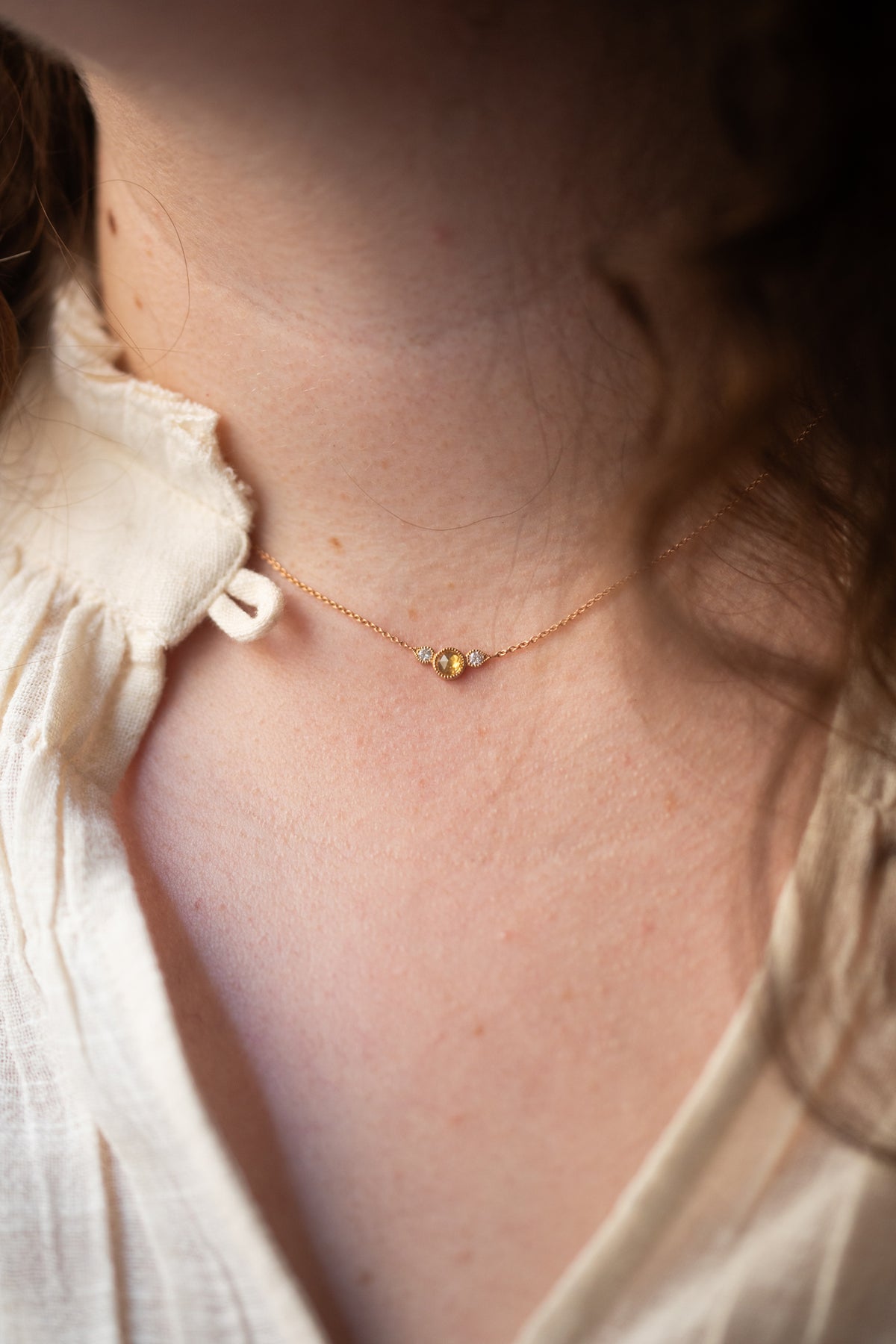 Collier Amour Céleste M Saphir jaune