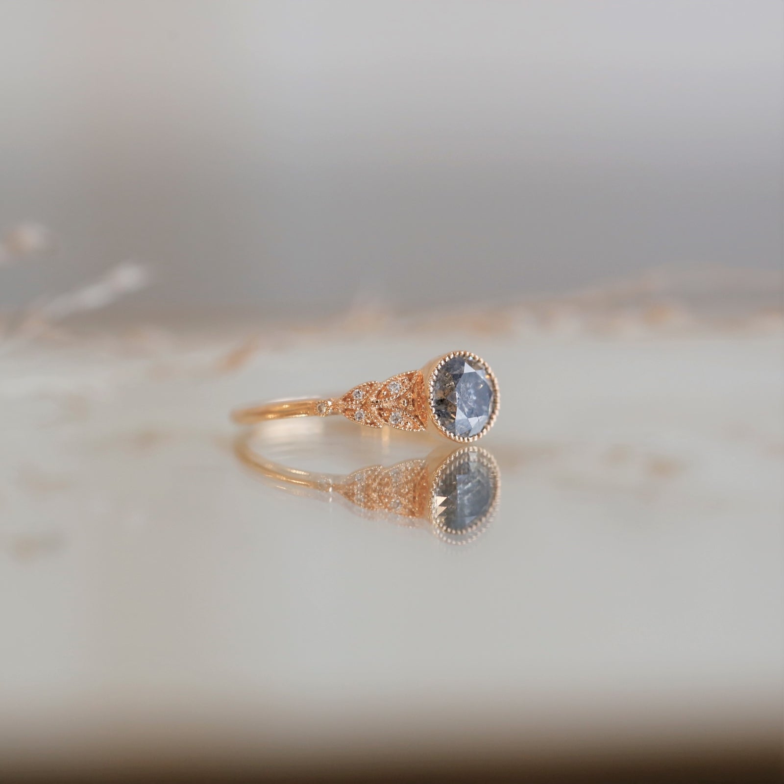 Bague Feuillage XL Diamant Salt & Pepper