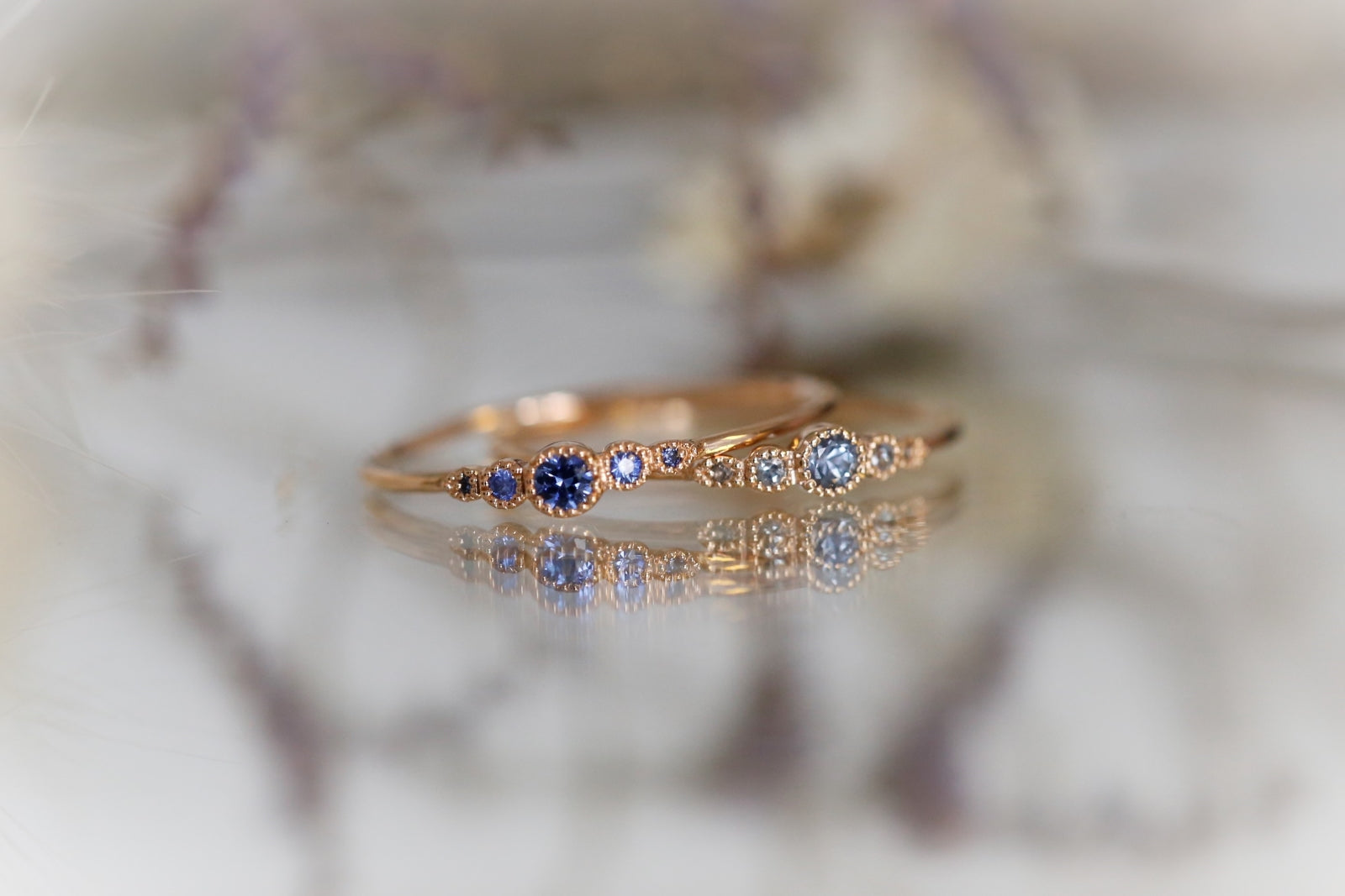 Bague Petit Amour Céleste Saphirs bleus