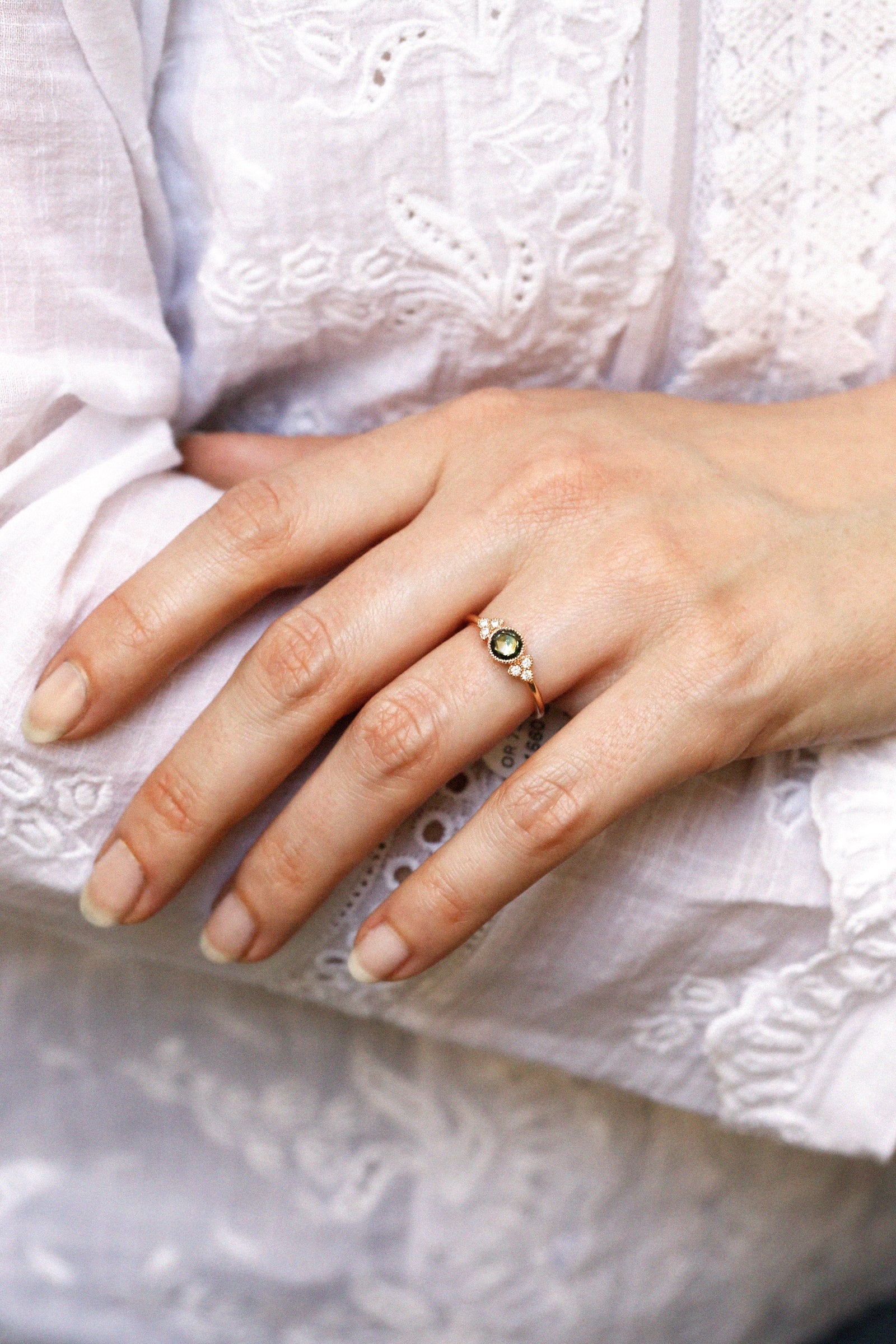 Bague Flora L Saphir vert