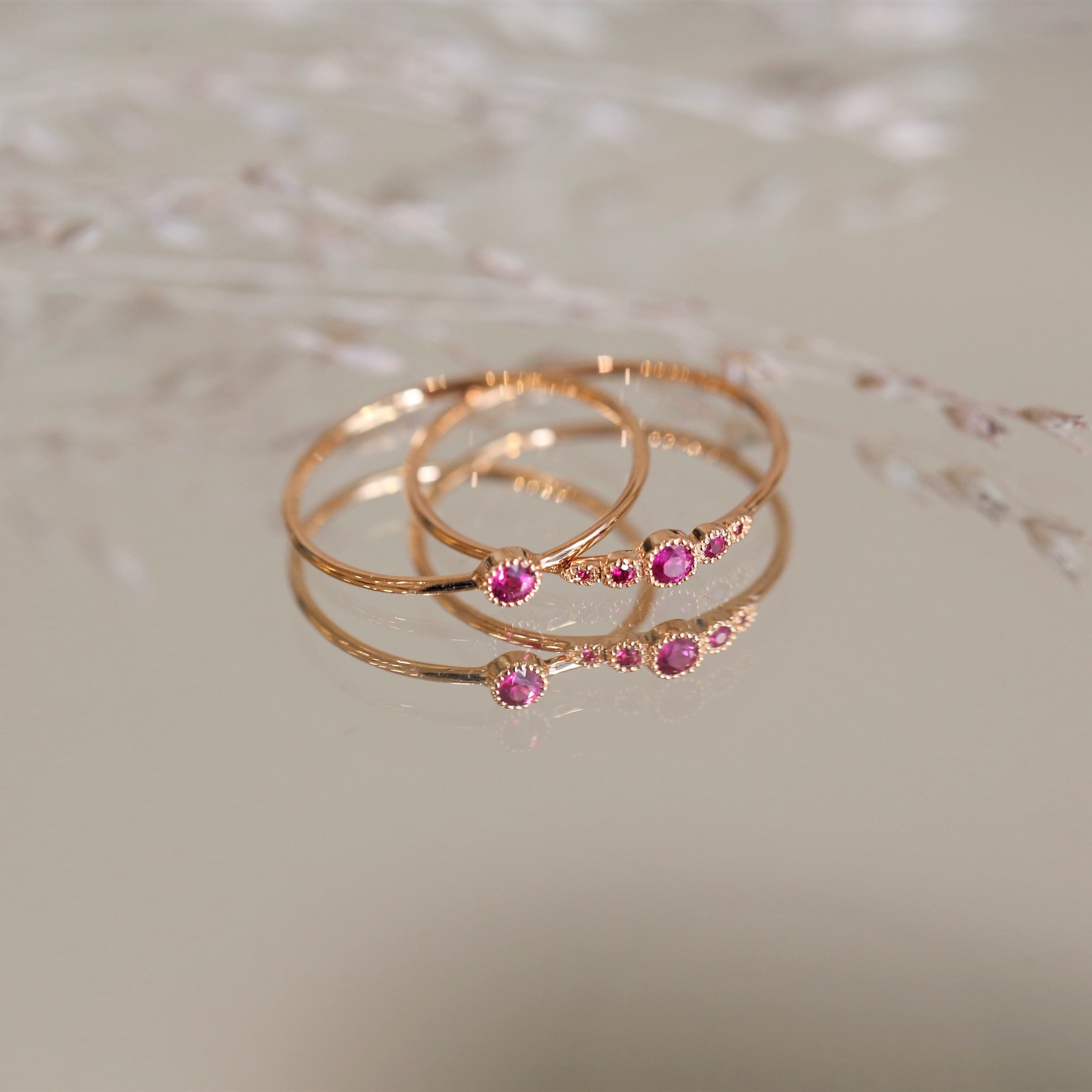 Bague Petit Amour Céleste Rubis Framboise