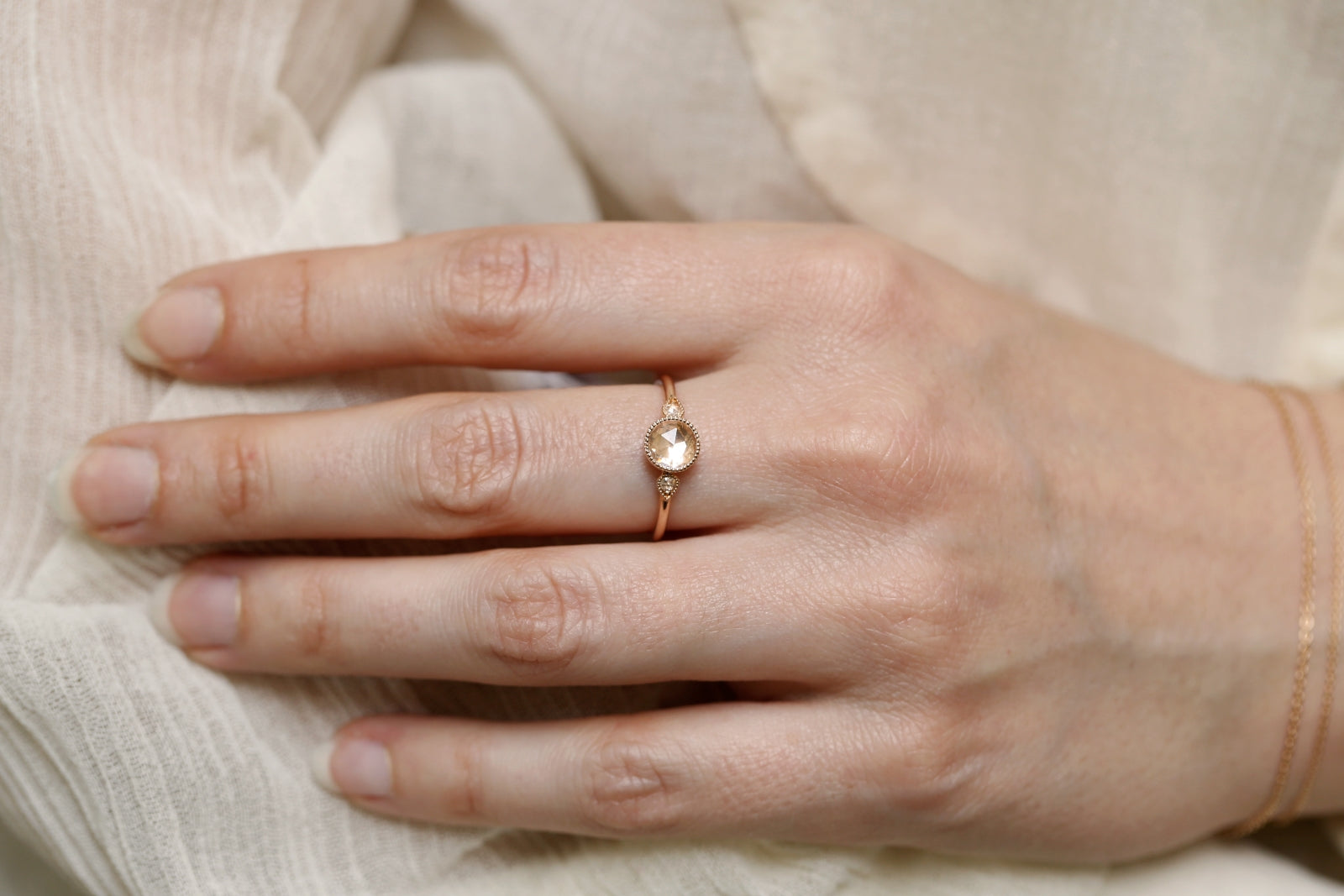 Bague Amour Céleste XL Saphir blanc