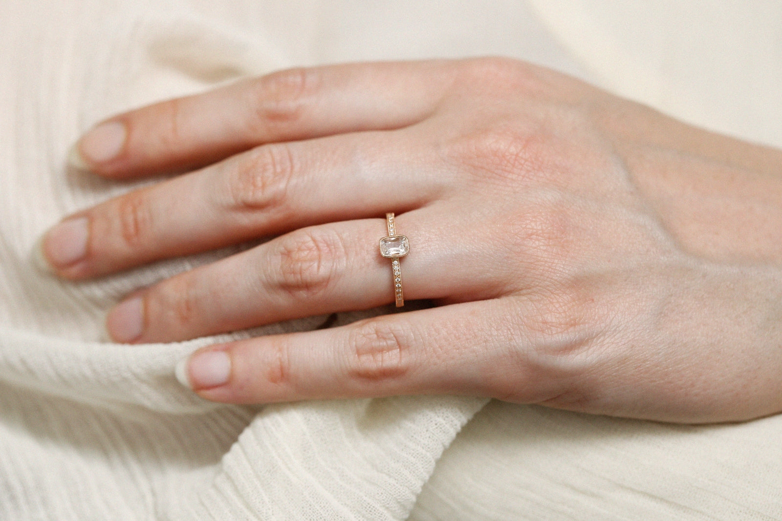 Pièce Unique n°1/2022, Bague Juliette Diamant coussin