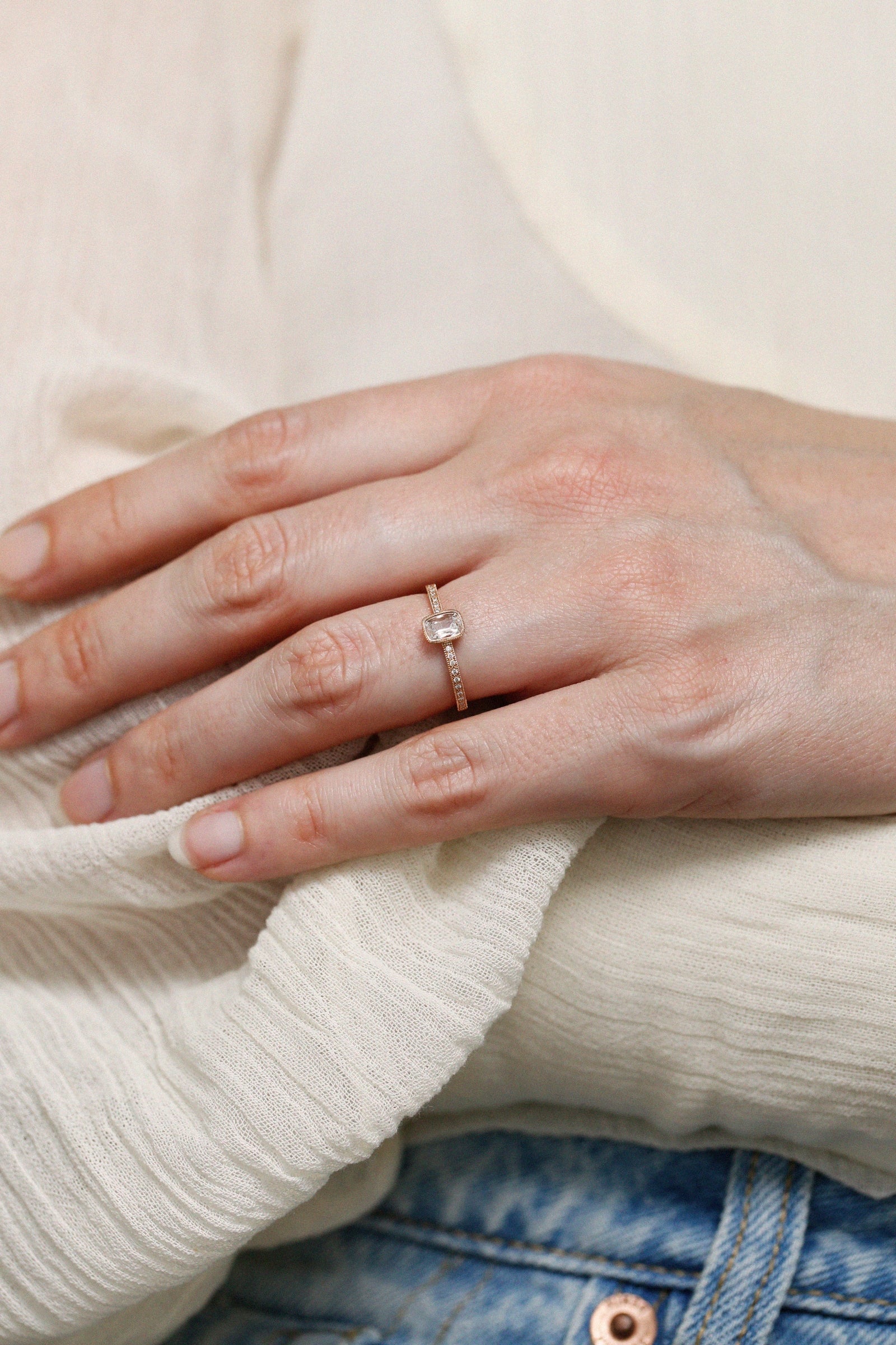 Pièce Unique n°1/2022, Bague Juliette Diamant coussin