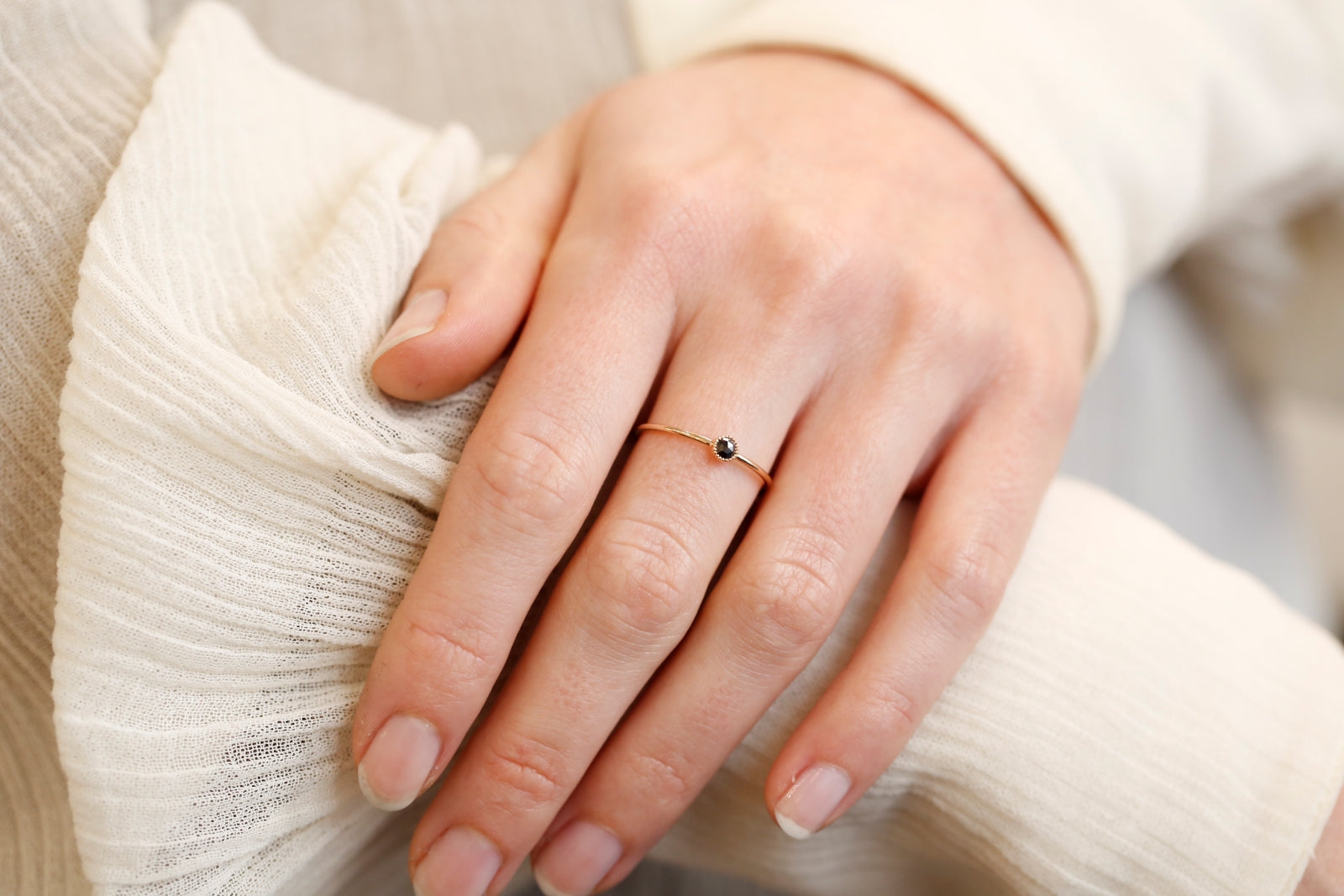 Solitaire Mini Love Ring S Diamant noir