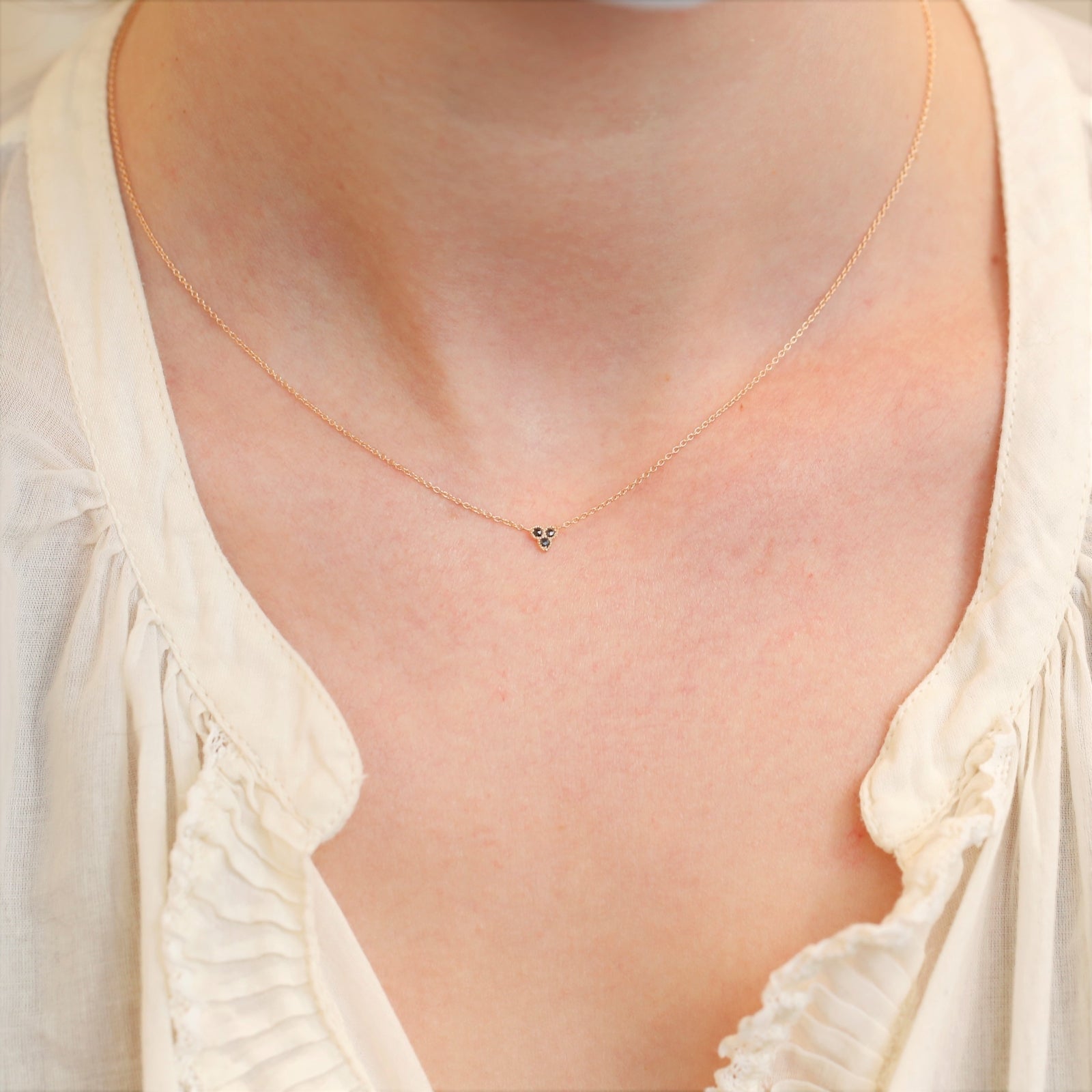 Collier Flora S Diamants noirs