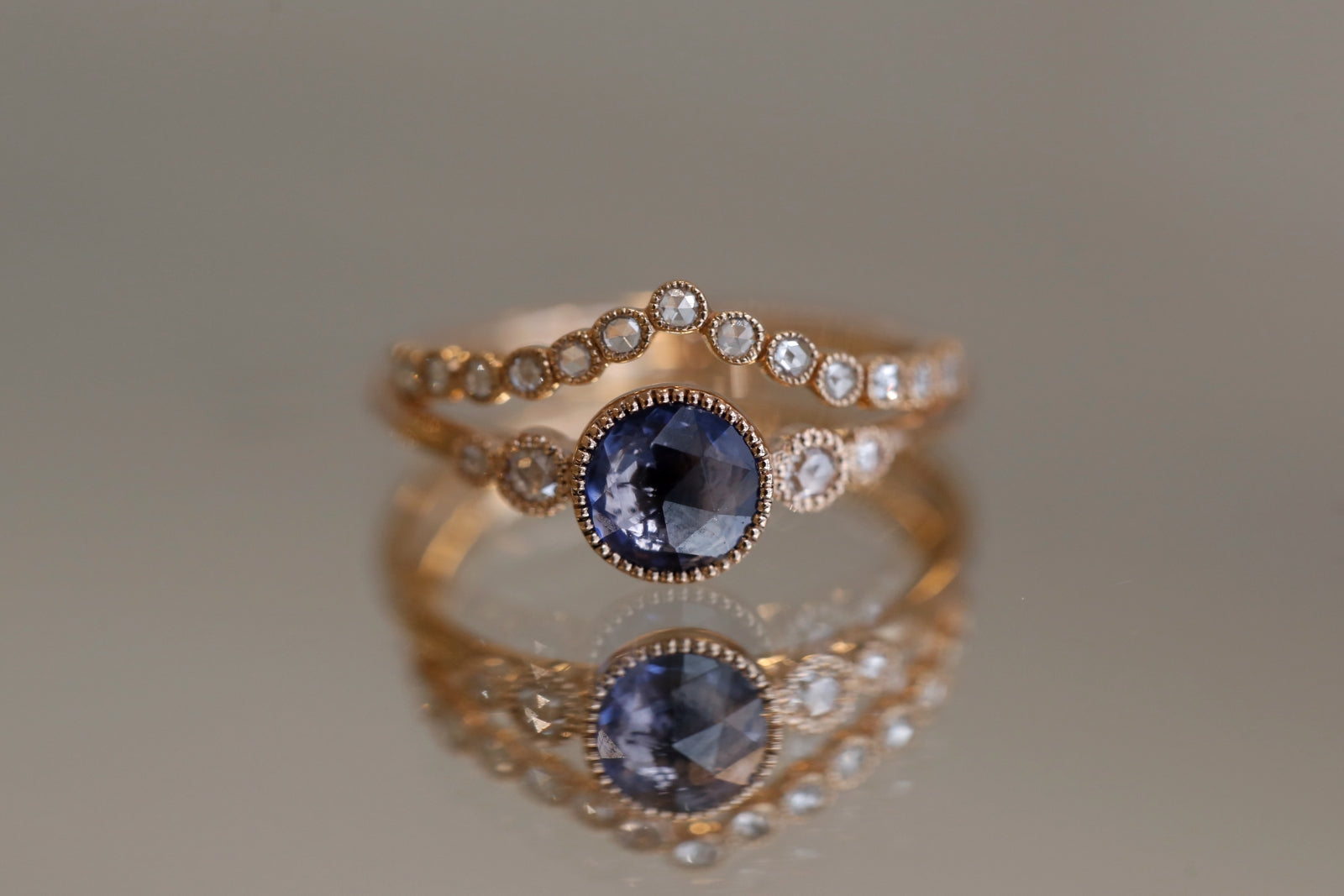 Bague Coco Saphir bleu et Diamants