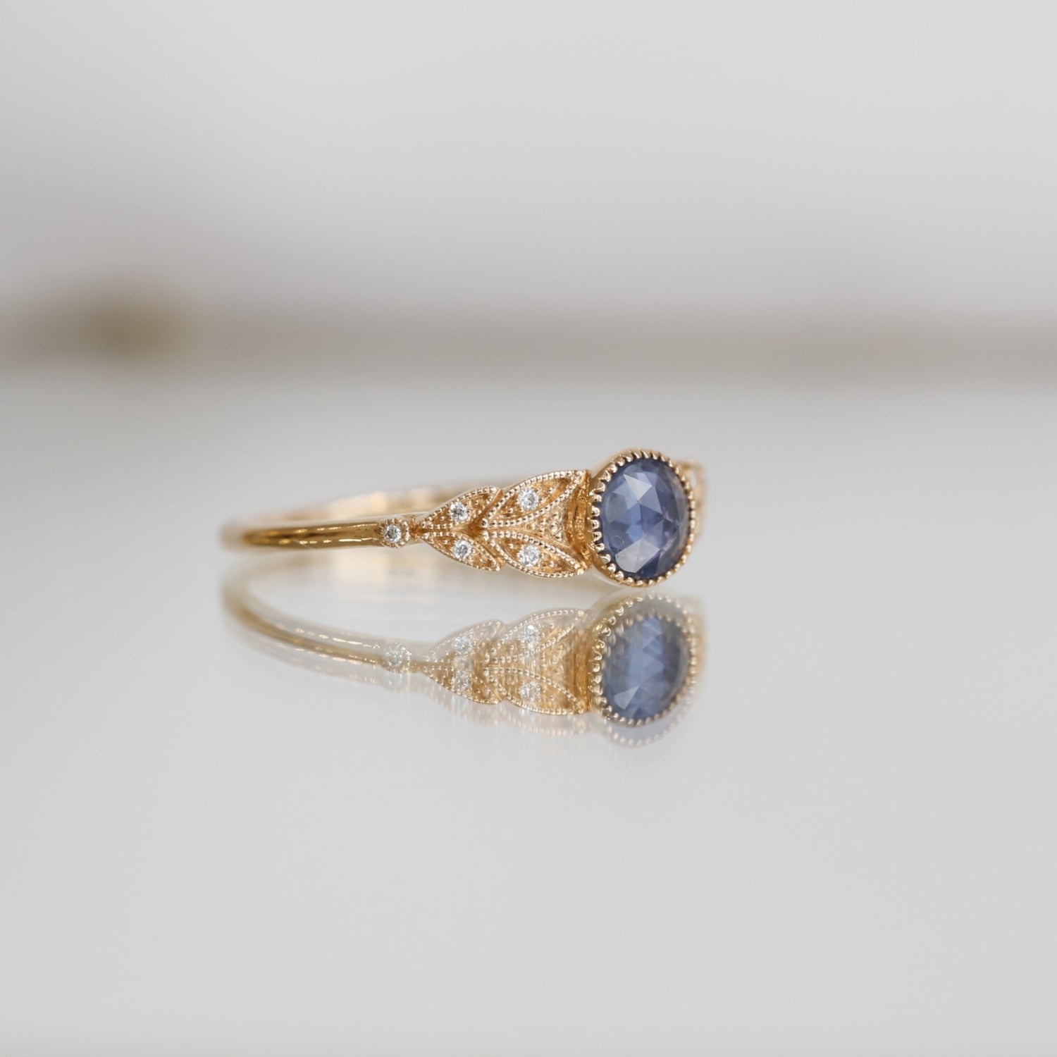 Bague Feuillage L Saphir bleu