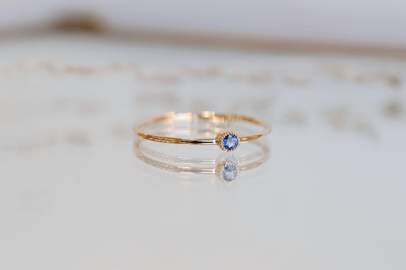 Solitaire Mini Love Ring S Saphir bleu