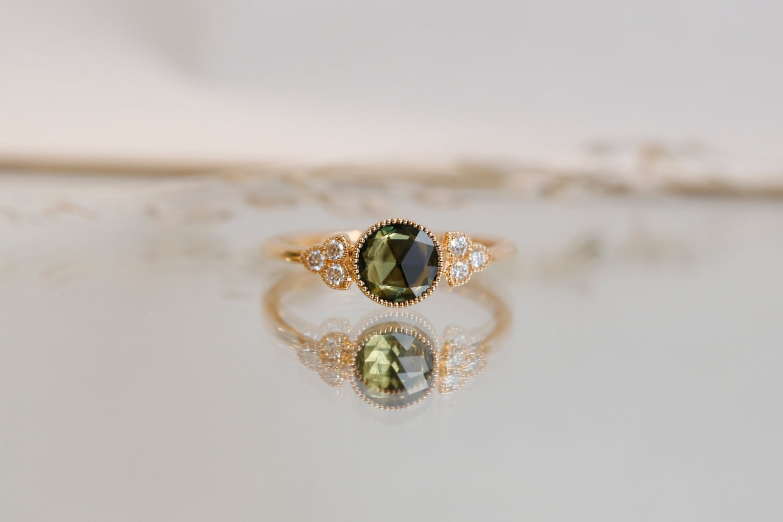 Bague Flora XL Saphir vert
