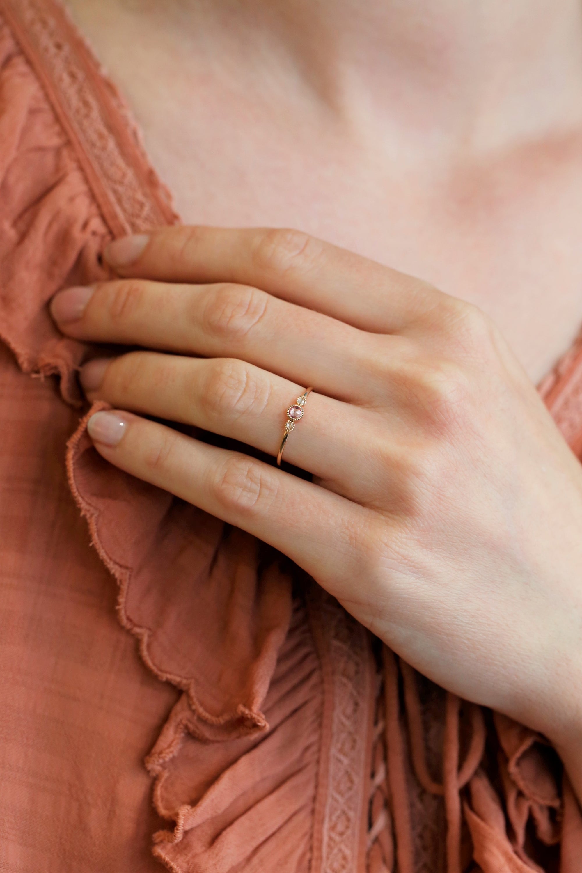 Bague Amour Céleste S Saphir rose
