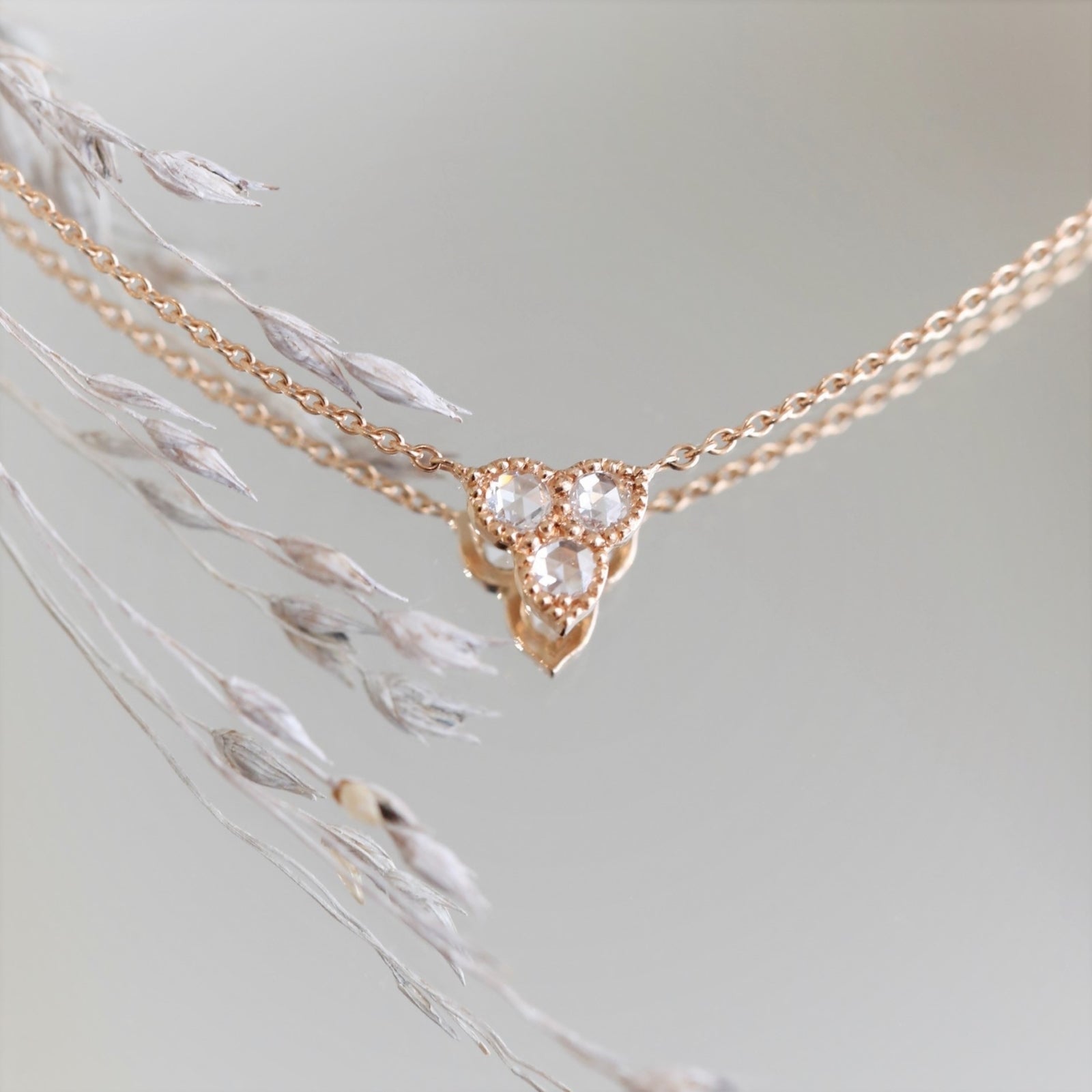 Collier Flora L Diamants rosecut
