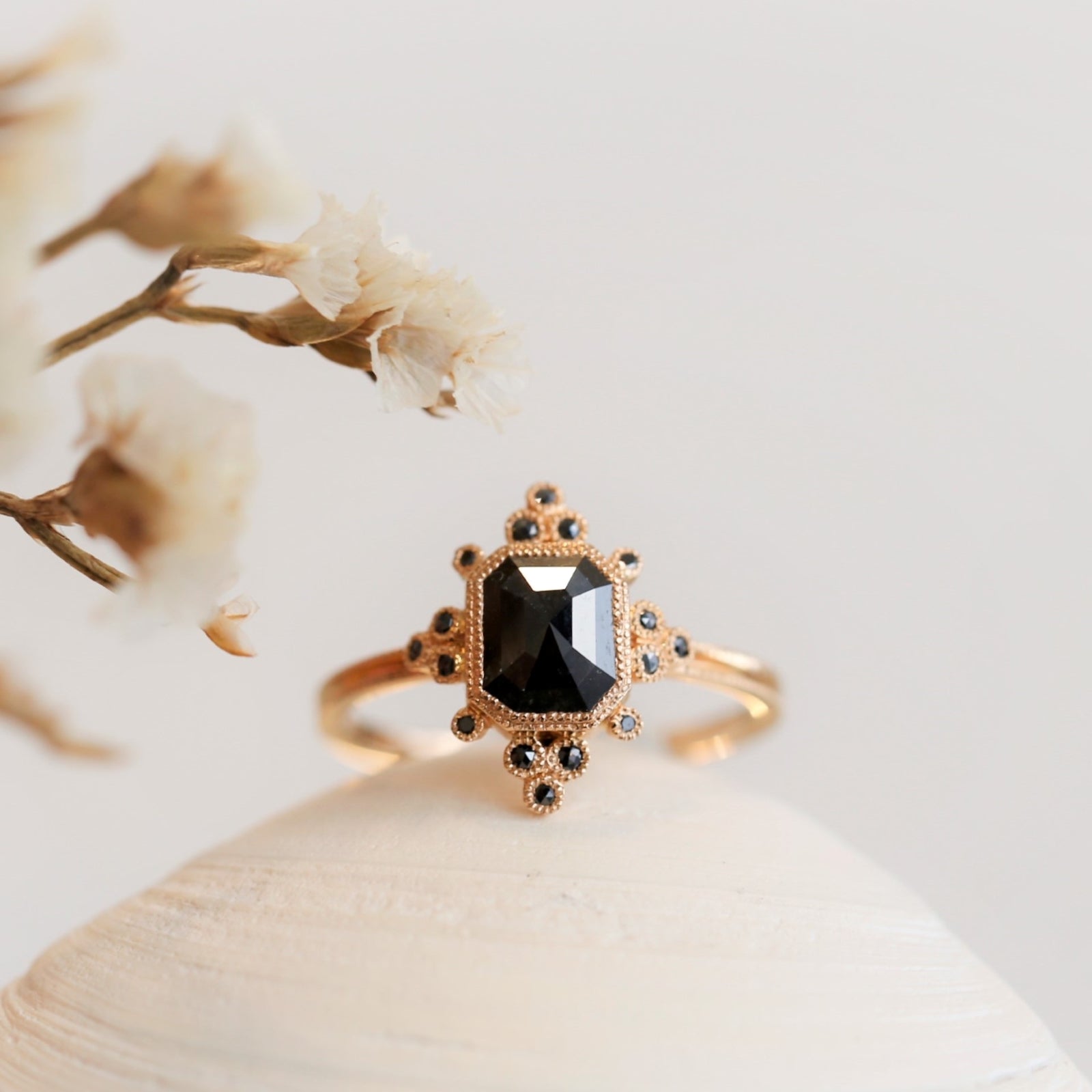 Bague Flocon Salt & Pepper, Pièce Unique