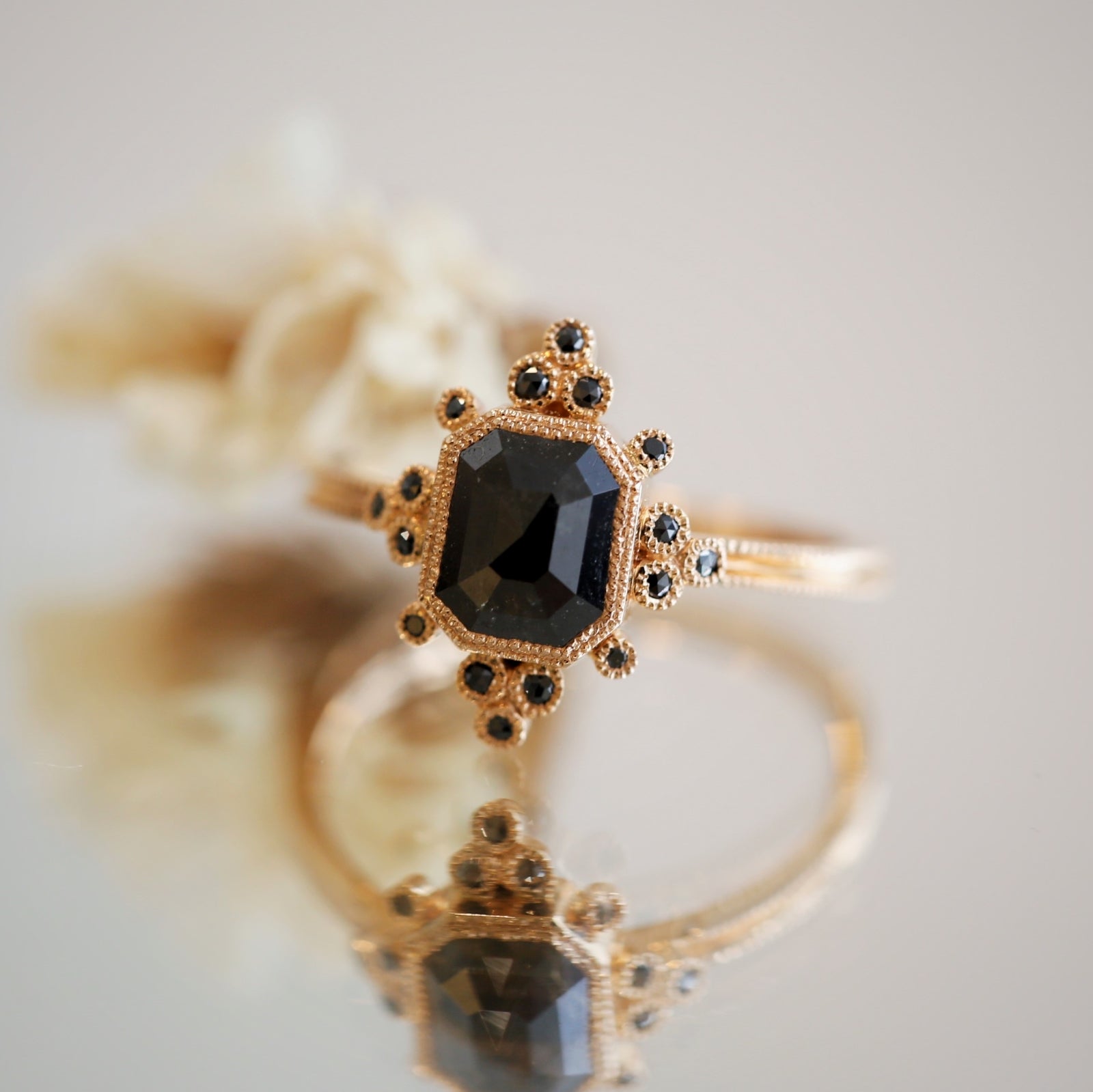 Bague Flocon Salt & Pepper, Pièce Unique