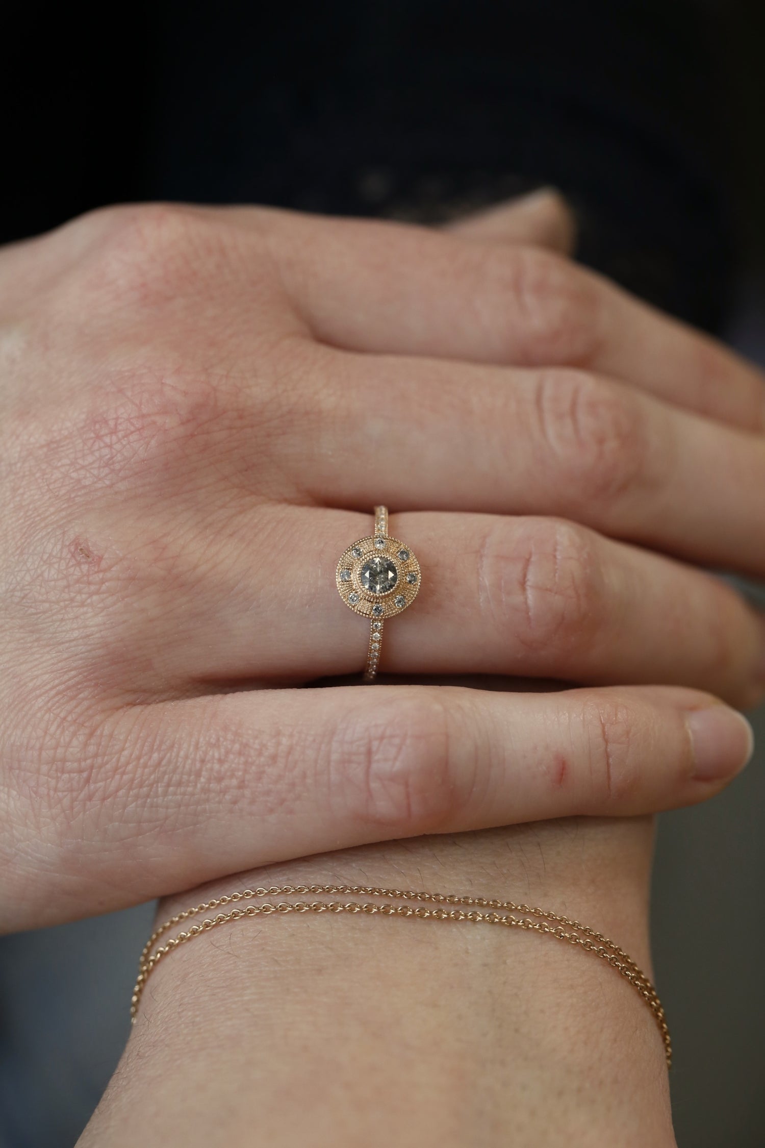 Bague Aphrodite M Diamants Salt & Pepper & blanc