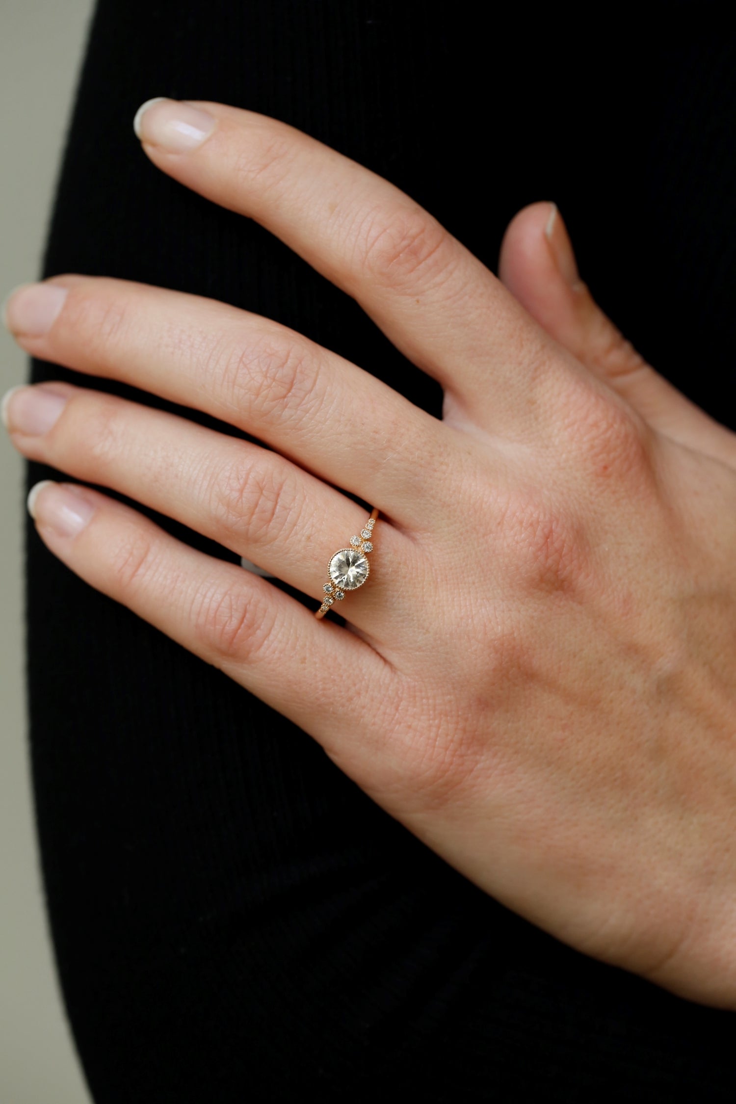 Bague Iris XL Saphir blanc brillant