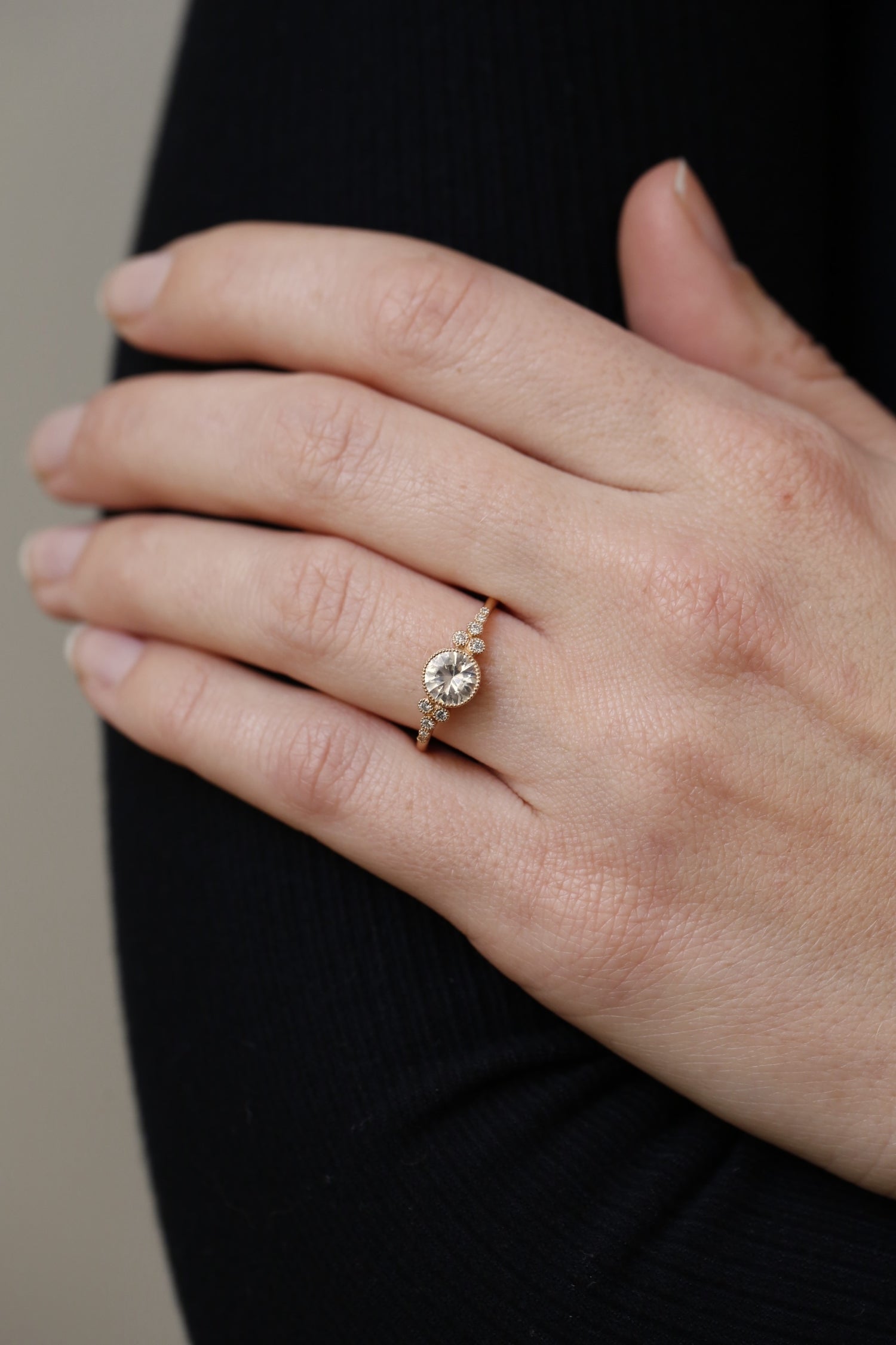 Bague Iris XL Saphir blanc brillant