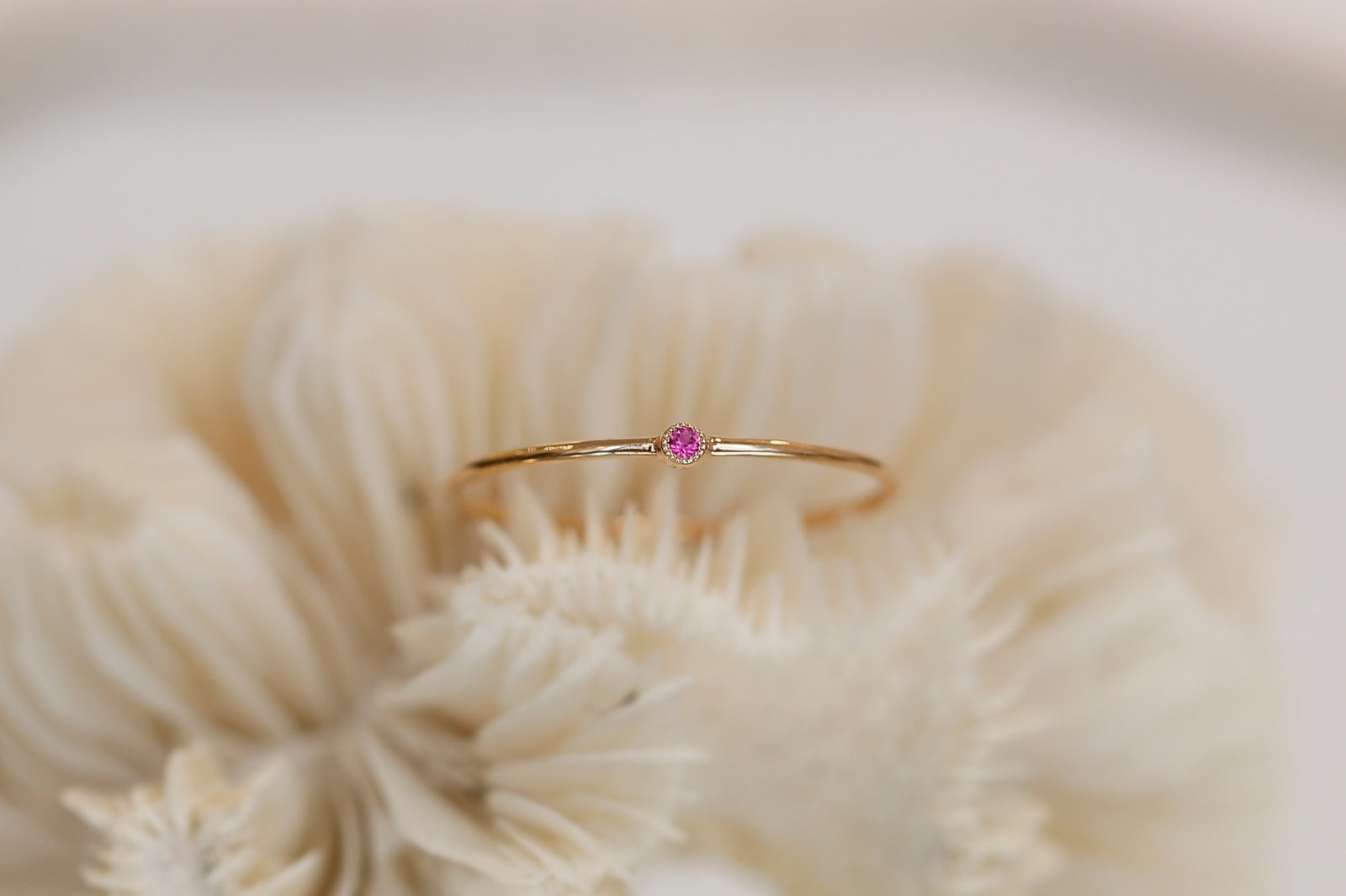 Solitaire Mini Love Ring XS Rubis framboise