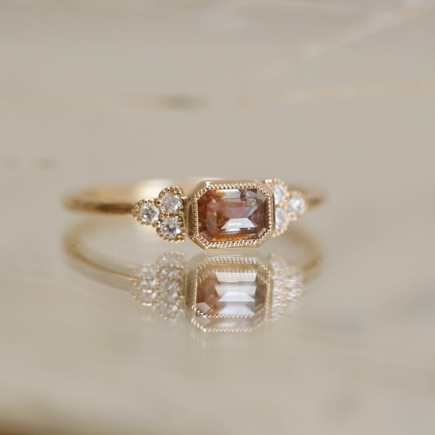 Pièce Unique bague Flora diamant orange RPC