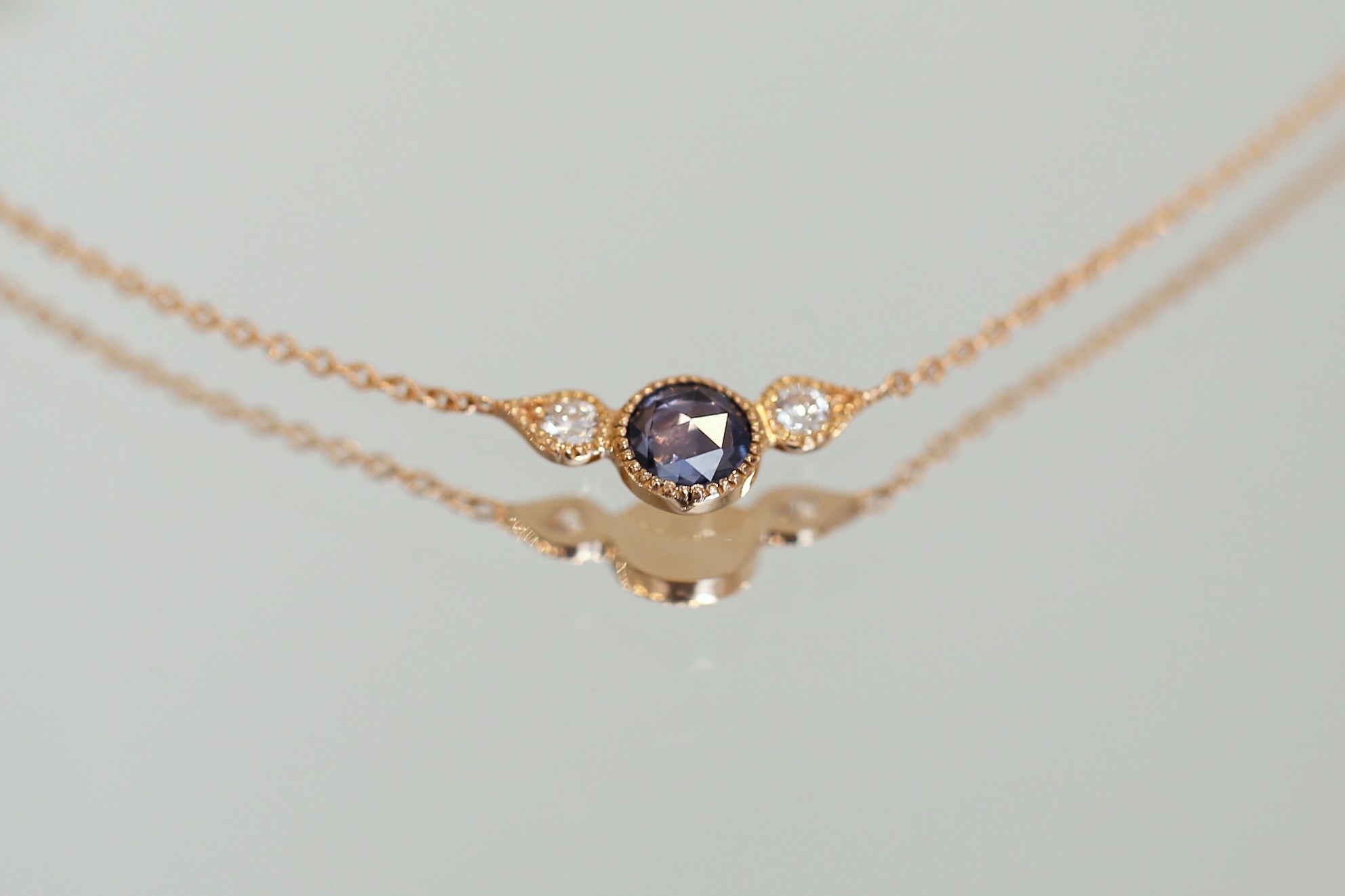 Collier Amour Céleste M Saphir bleu