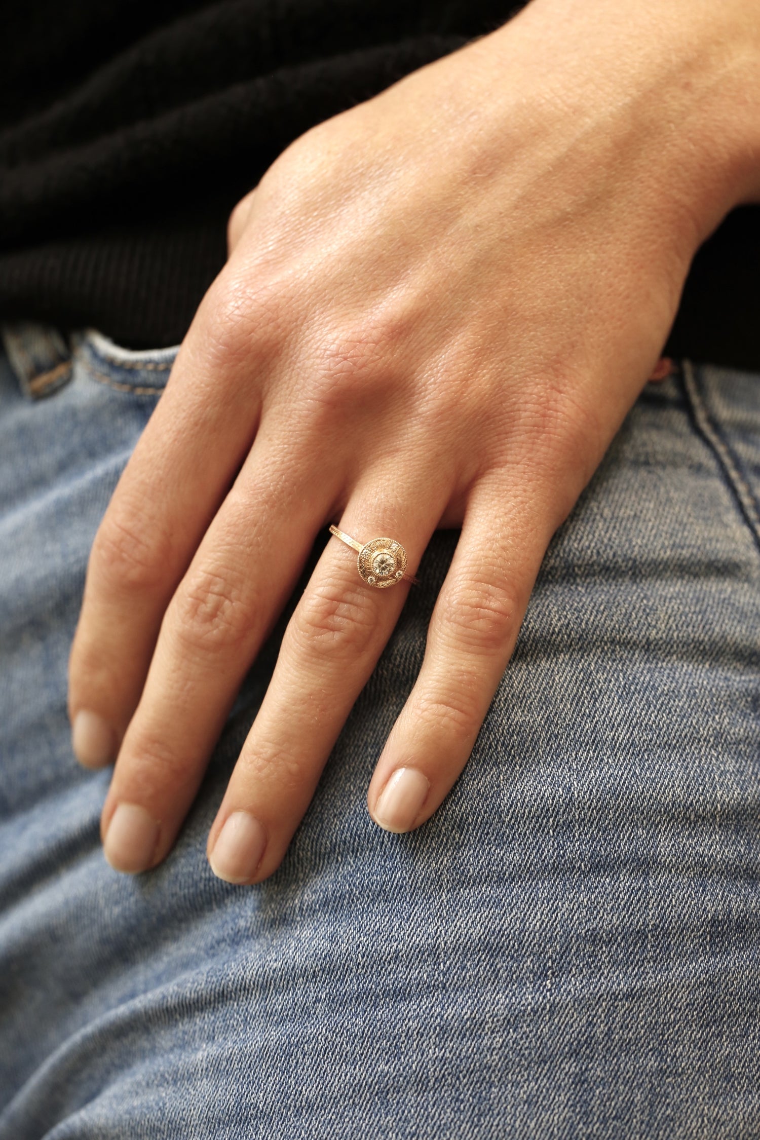 Pièce Unique Bague Aphrodite M Diamants Gravée
