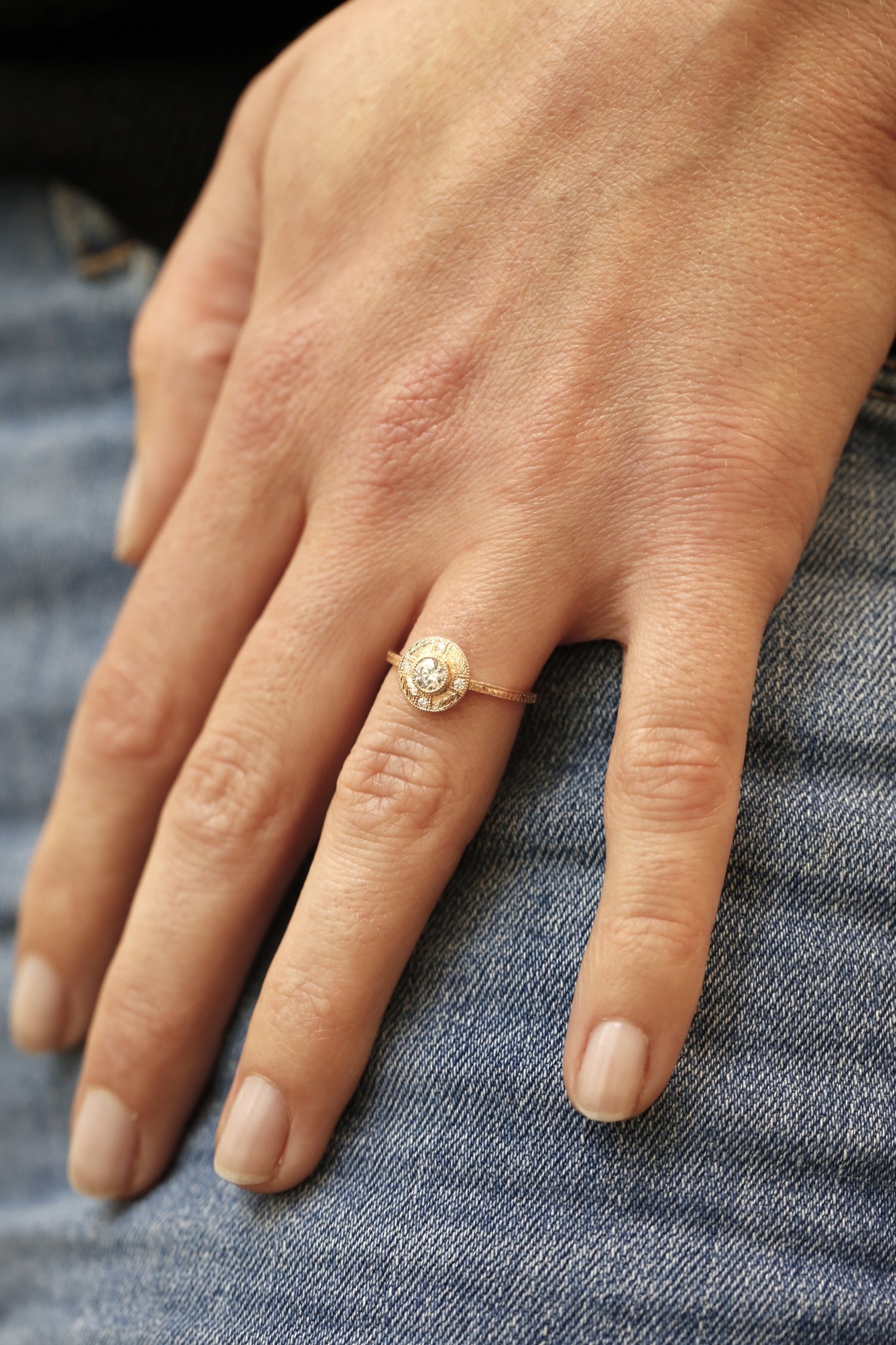 Pièce Unique Bague Aphrodite M Diamants Gravée