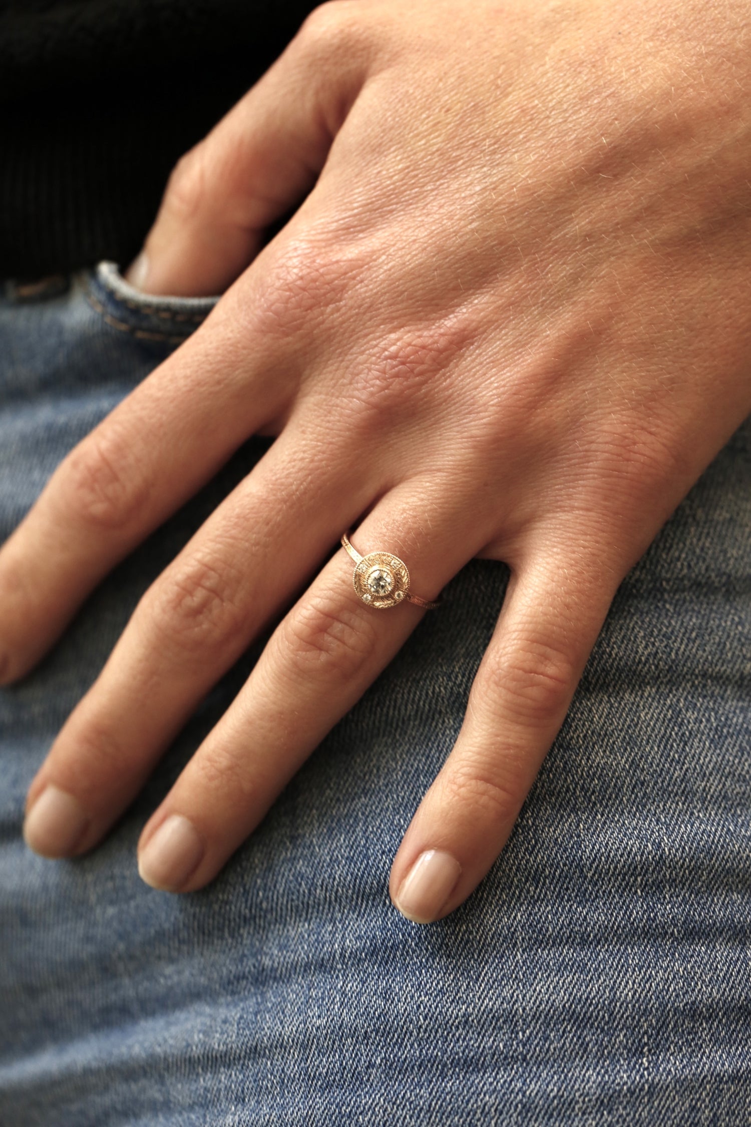 Pièce Unique Bague Aphrodite M Diamants Gravée