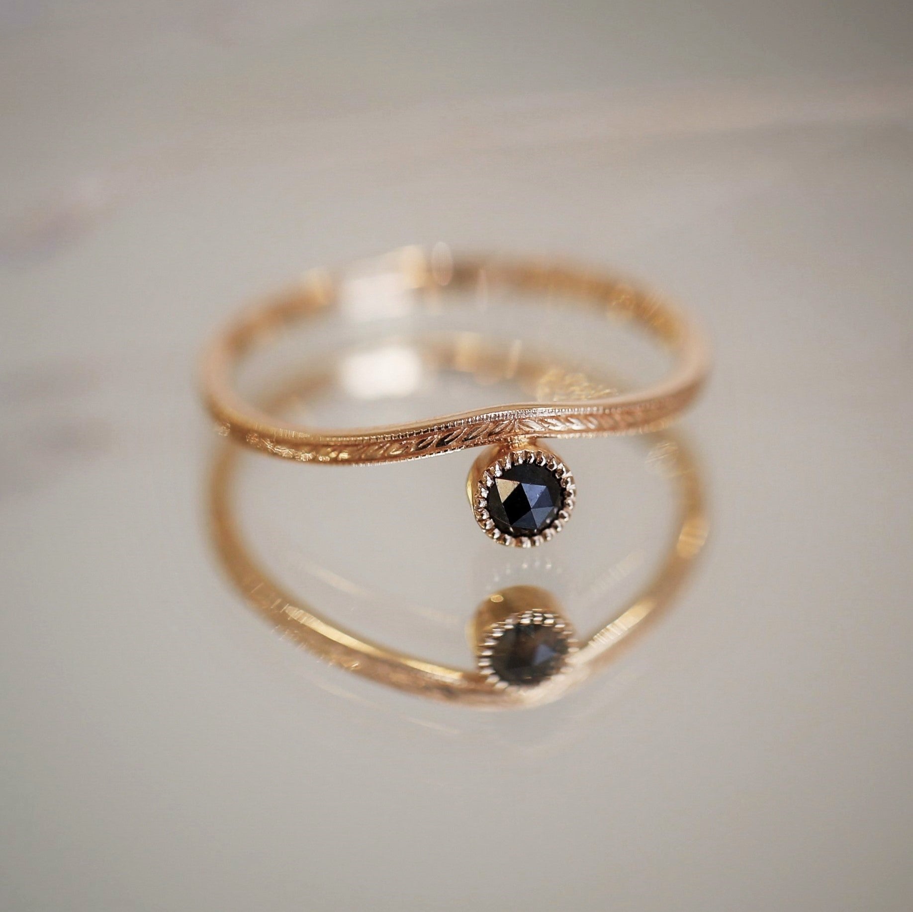 Bague Sienna Feuillage Diamant noir