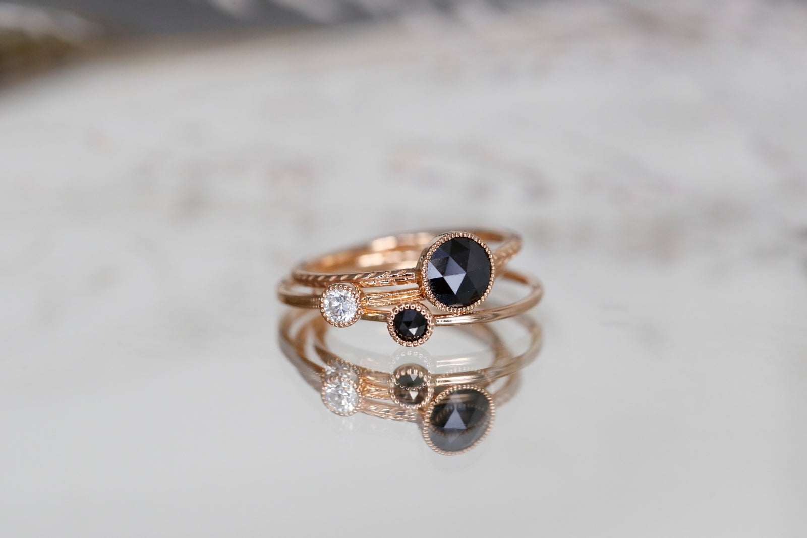 Solitaire Mini Love Ring S Diamant noir