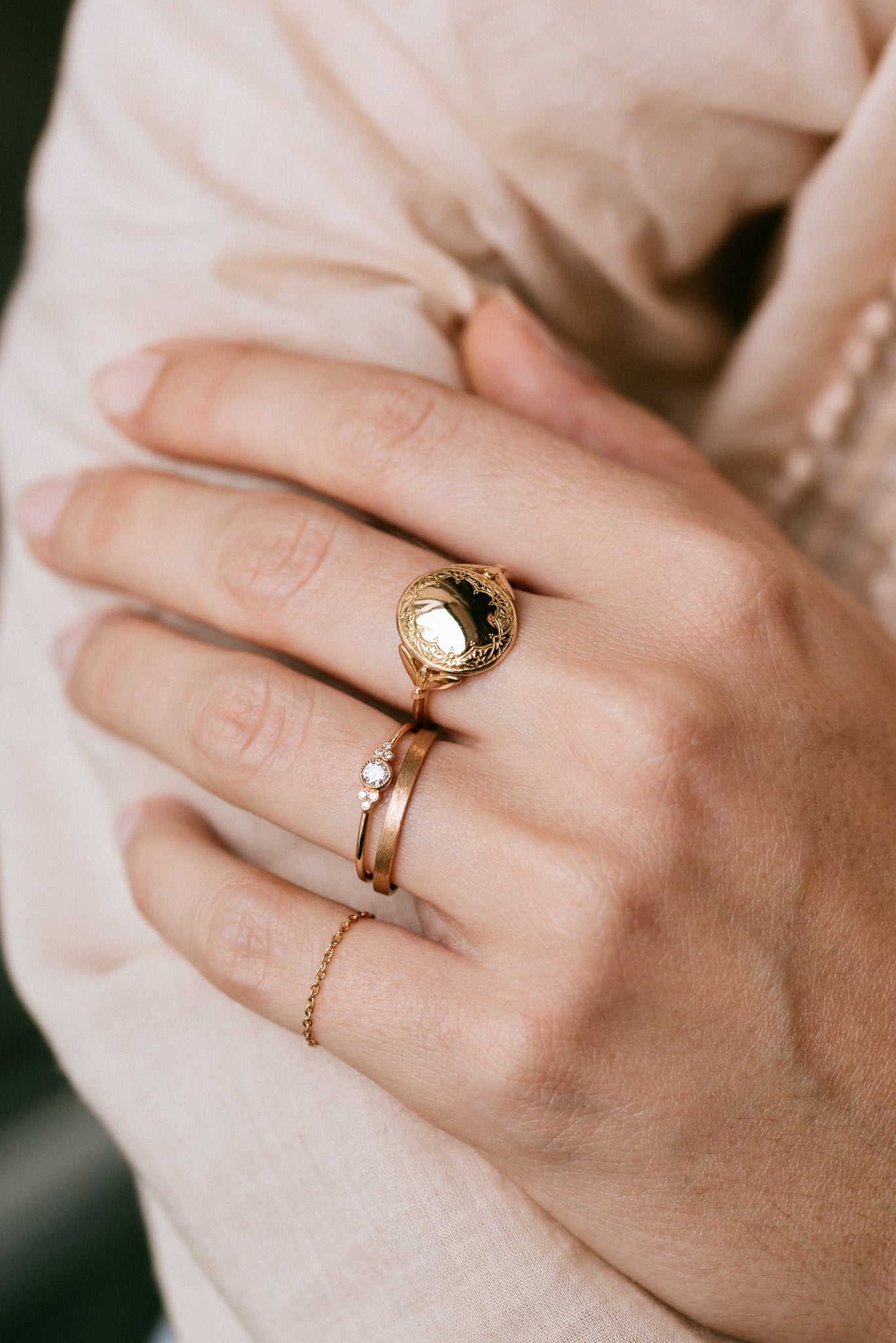 Chevalière Feuillage