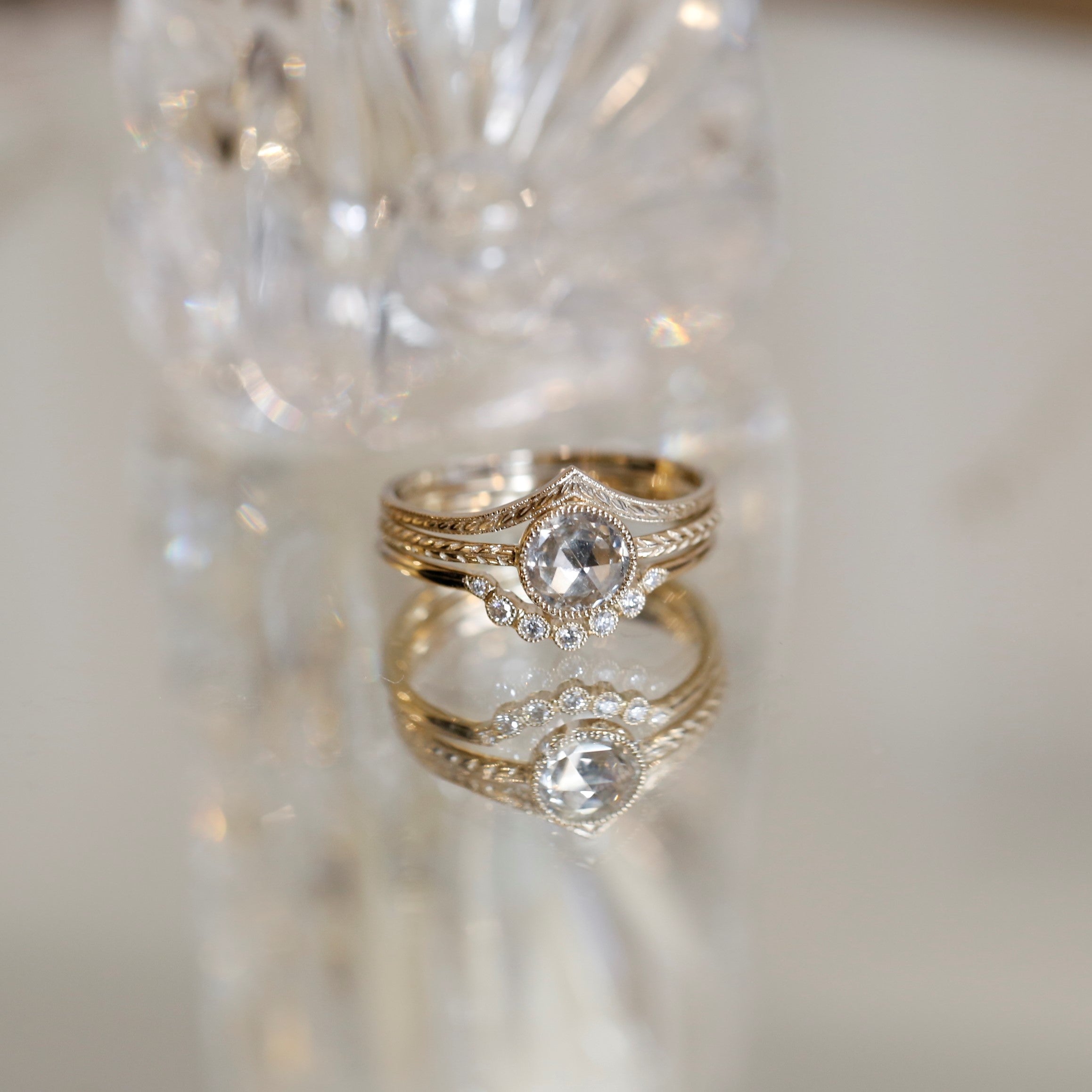 Bague Cybèle XL Saphir blanc