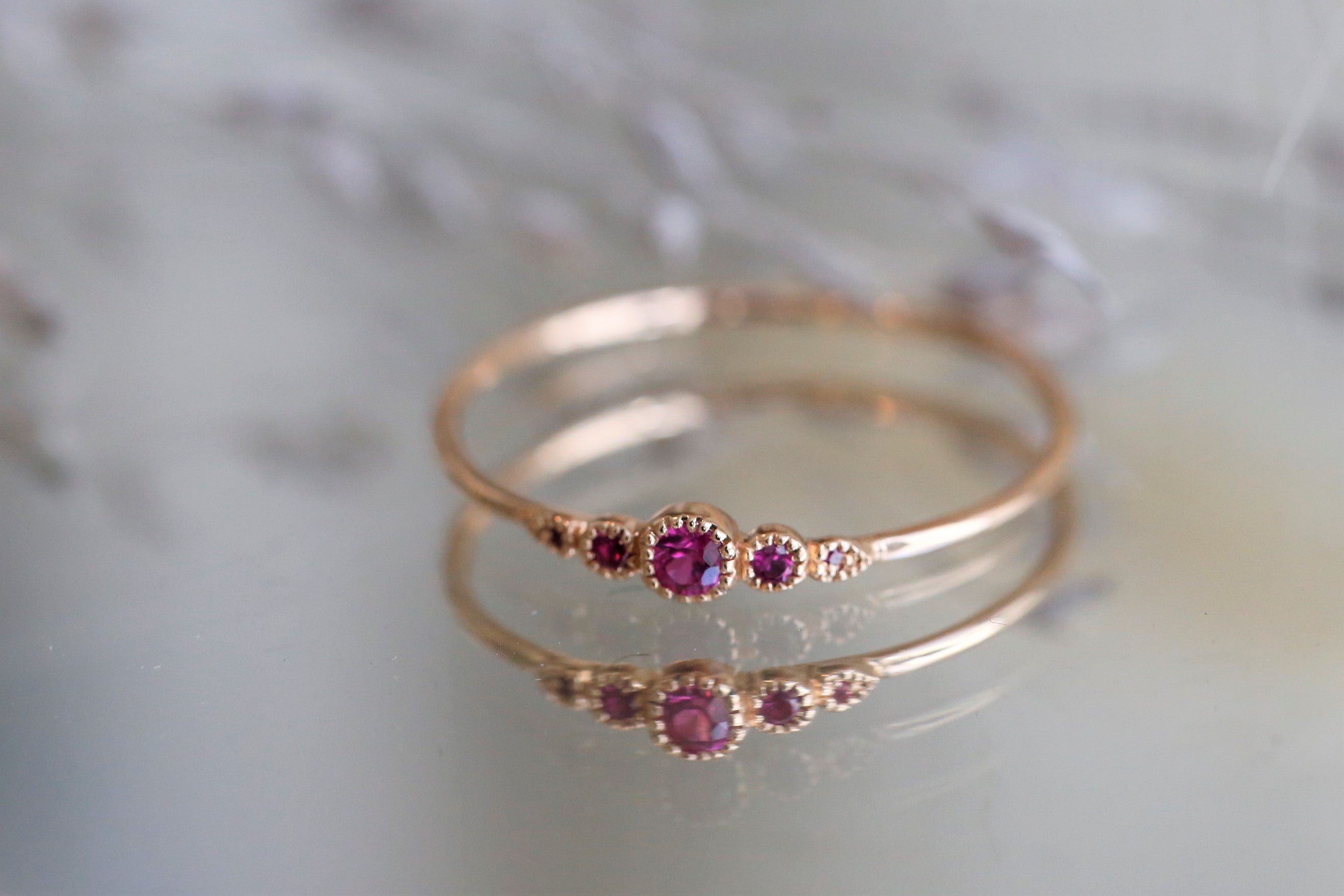 Bague Petit Amour Céleste Rubis Framboise