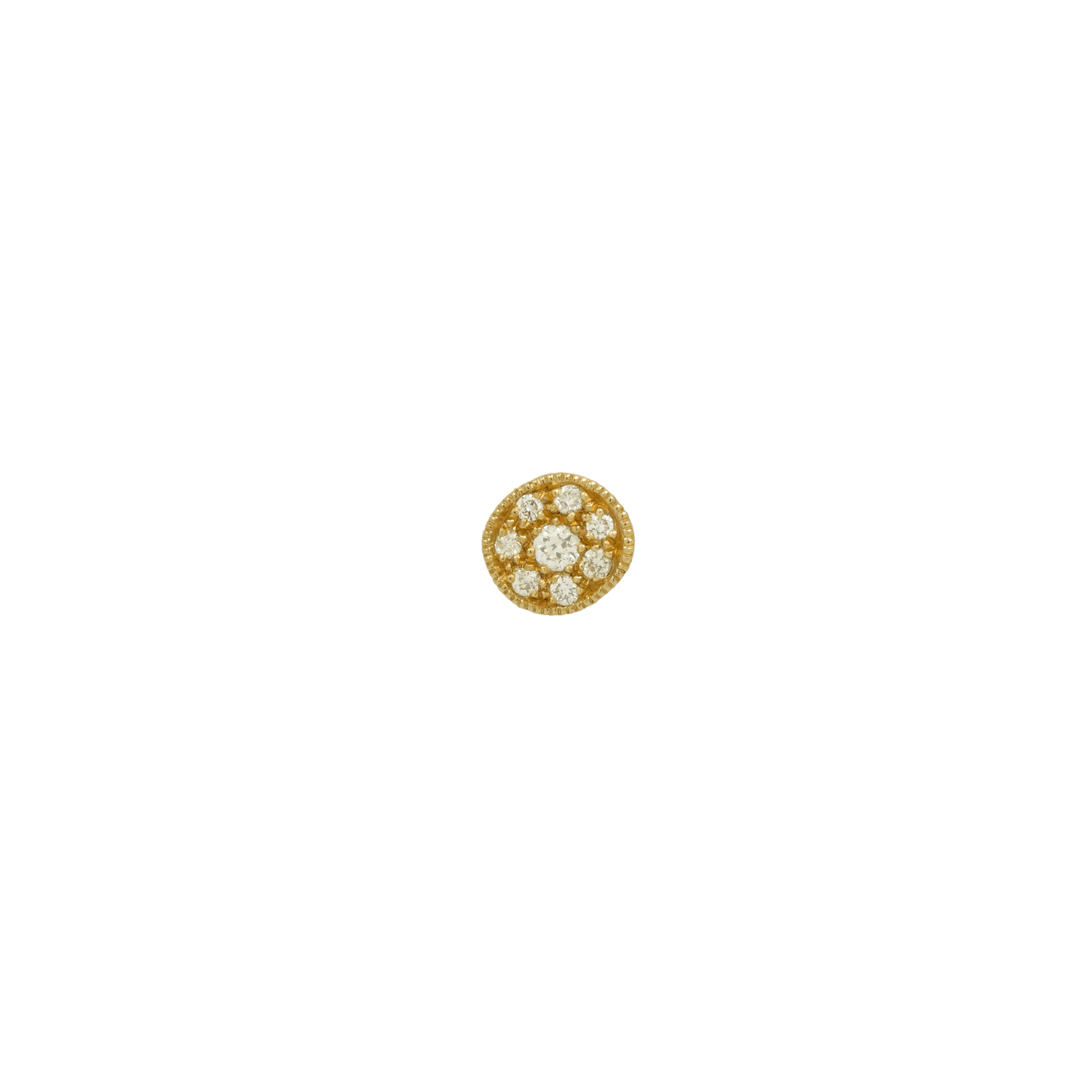 Boucles d'Oreilles - Puces D'oreilles or et diamants Allegria Rond, boucles d'oreilles de créateur, boucles d'oreilles vintage, boucles d'oreilles or Myrtille Beck Paris