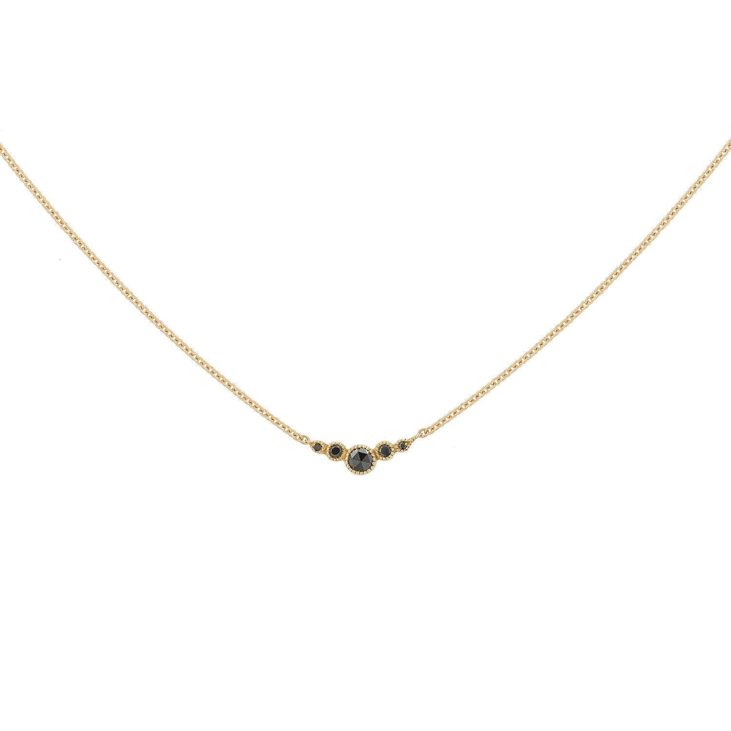 Collier - Collier Petit Amour Céleste Diamants noirs or rose, Myrtille Beck, collier fin diamants, collier de mariage, Myrtille Beck Paris, Collier de créateur, collier or et diamants