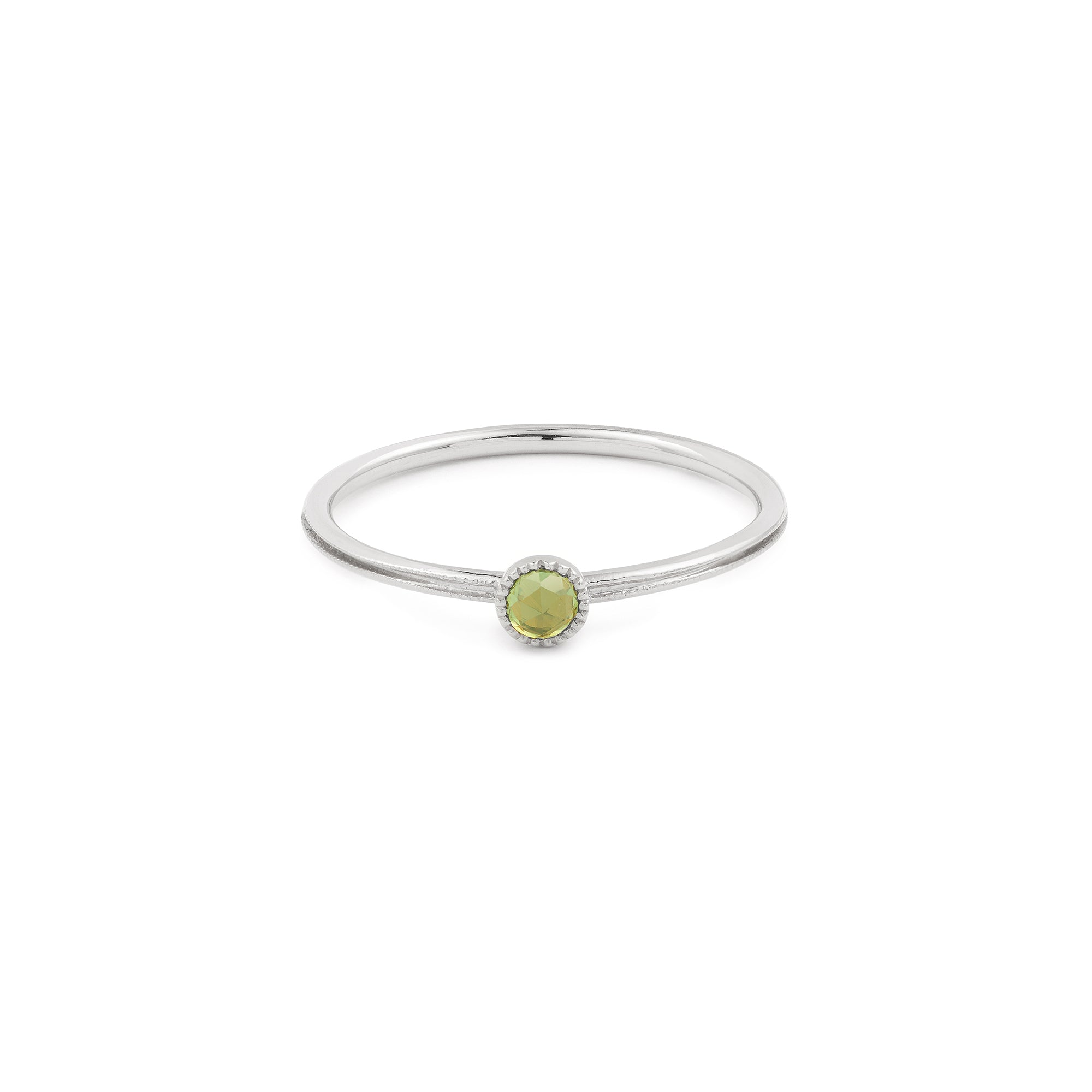 Solitaire Double Milgrain S Saphir vert