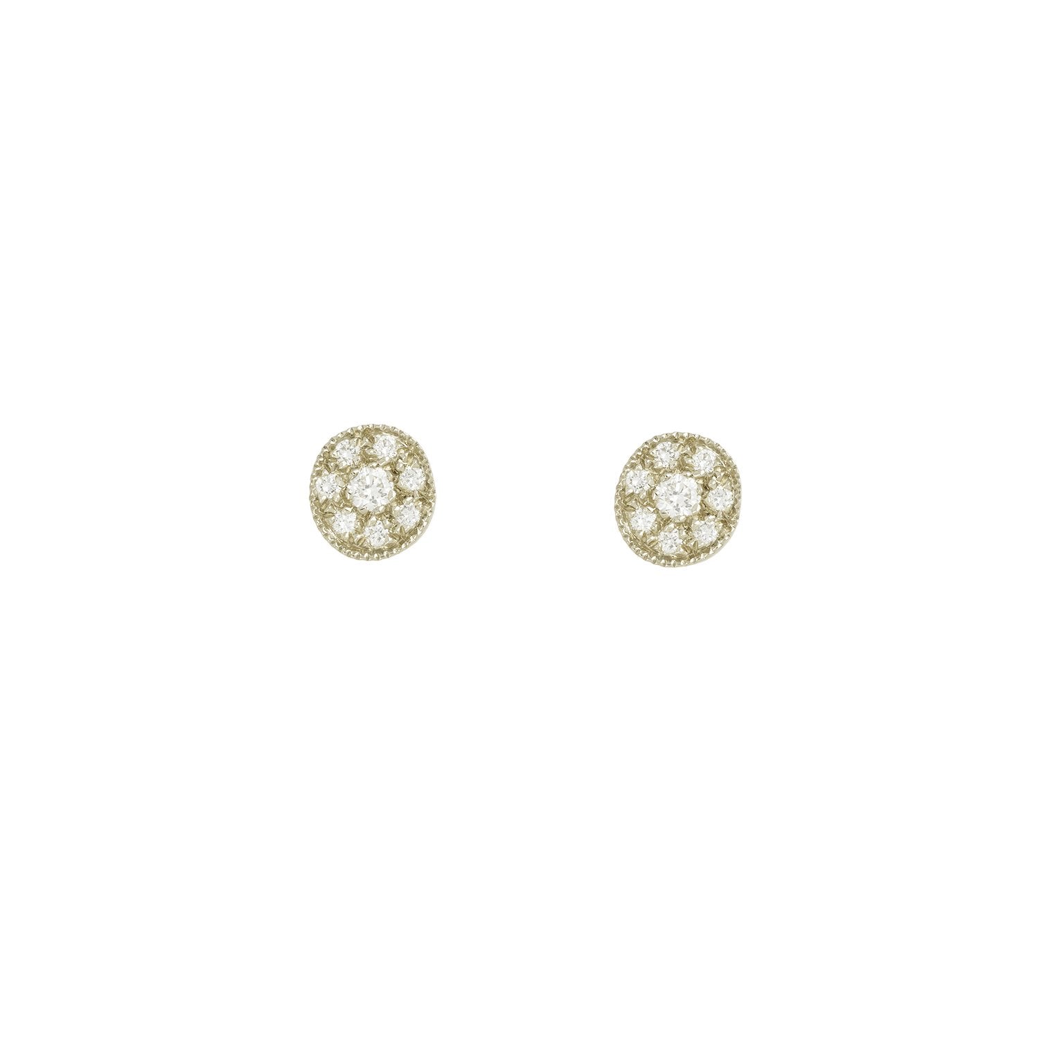 Boucles d'Oreilles - Puces D'oreilles or et diamants Allegria Rond, boucles d'oreilles de créateur, boucles d'oreilles vintage, boucles d'oreilles or Myrtille Beck Paris