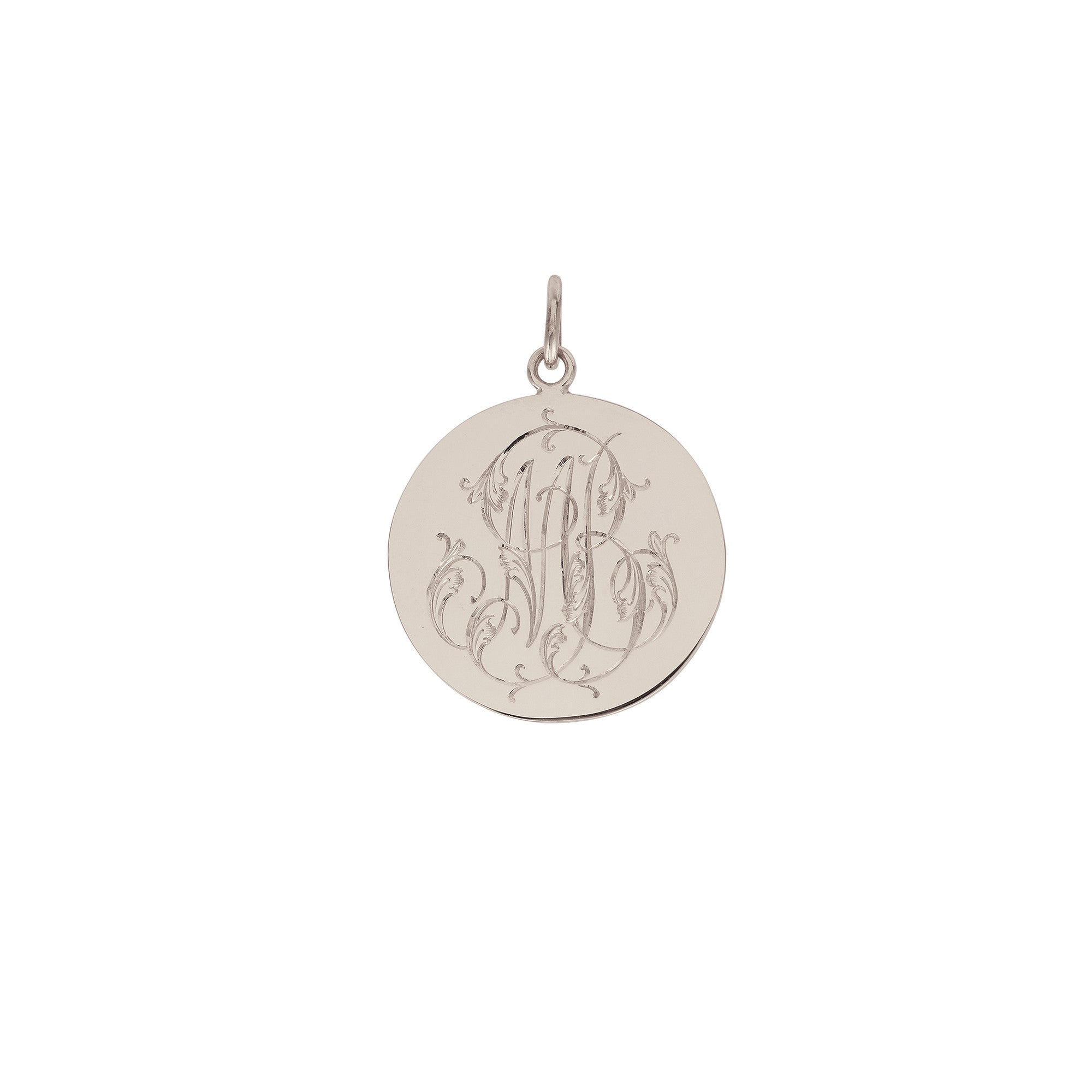 Médaille Monogramme or blanc Myrtille Beck